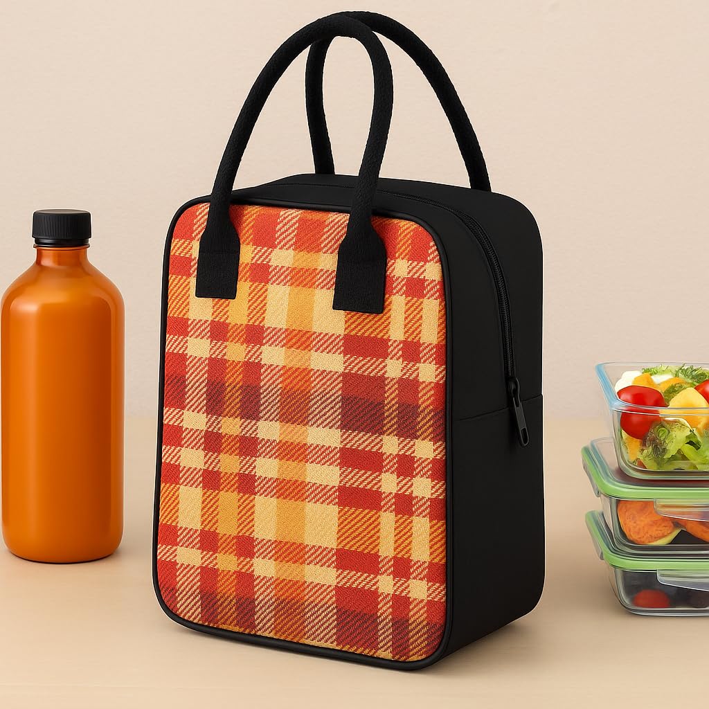 Nibbler Lunch Bag Office Tiffin Bags for Men Women | Insulated Hot Cold Travel Lunch Bag | for Lunch Tiffin Box & Bottle | Multi-use Storage I for Office & School (Ethnic)