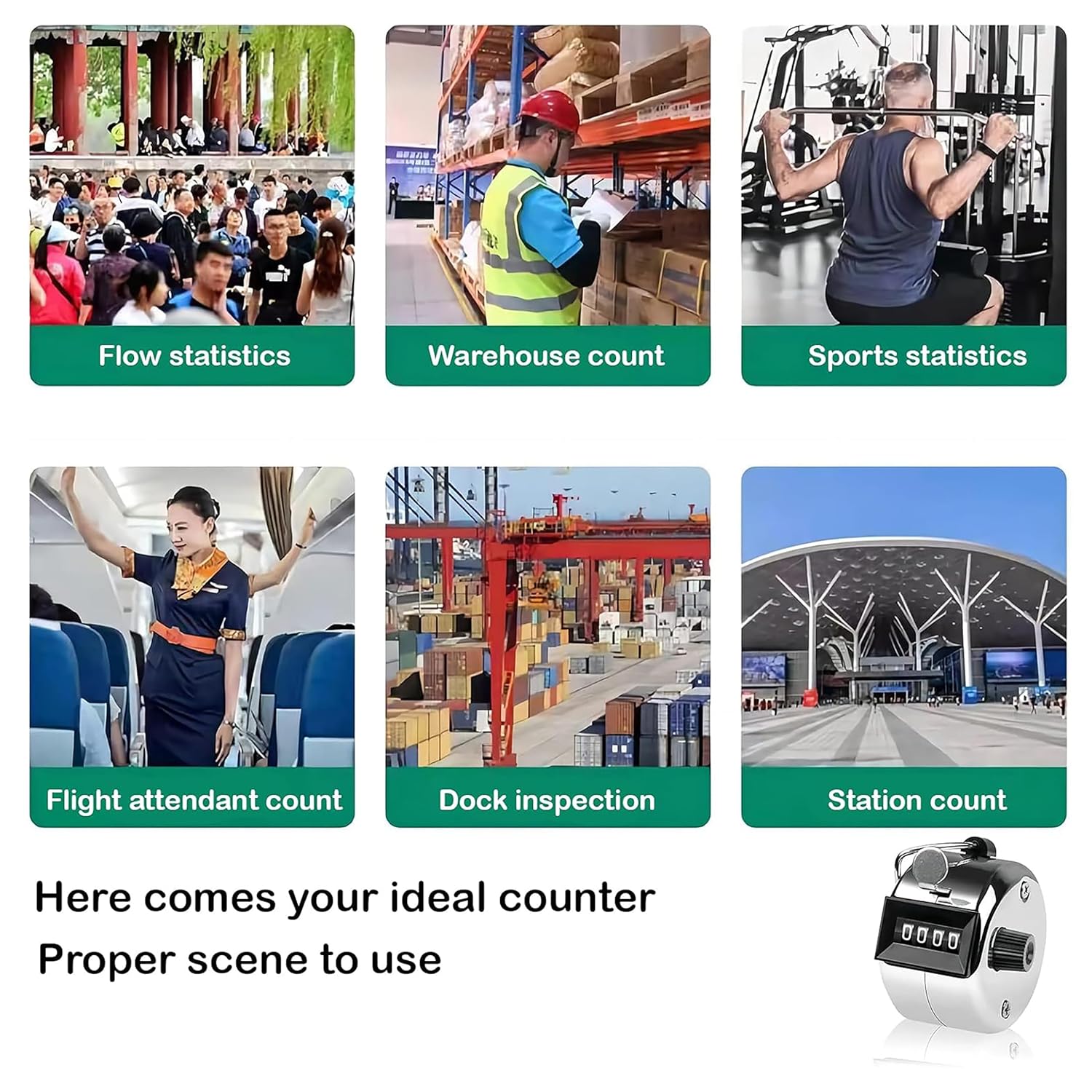 Scenty® Tally Counter, 4-Digit Metal Hand Finger Counter for Jaap Counter, Tasbeeh Counter, Counting, Knitting, Coaching Golf, Lap, Fishing (Pack of 1)