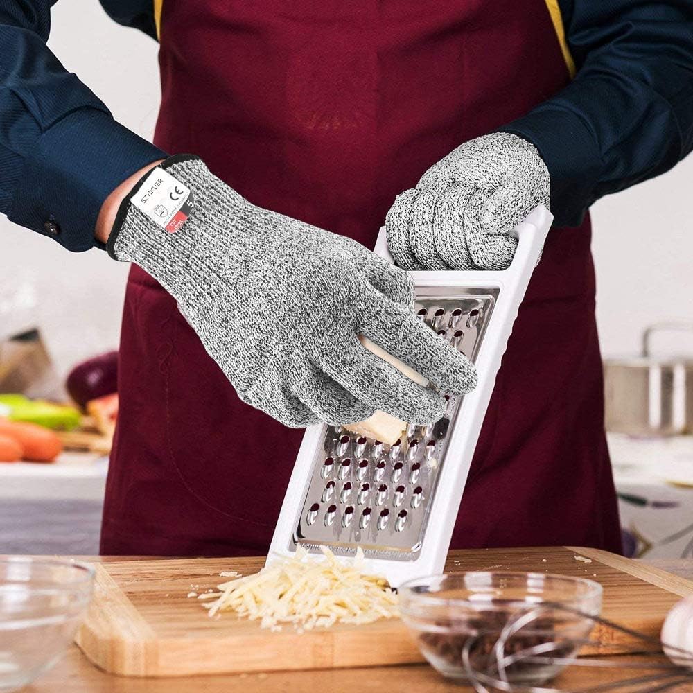 Scenty Safety Industrial Gloves Anti Cut Resistant Level 5 Protection With Elastic Hand Fitting Heavy Duty Working Gloves (Free Size, Grey, 1 Pair)