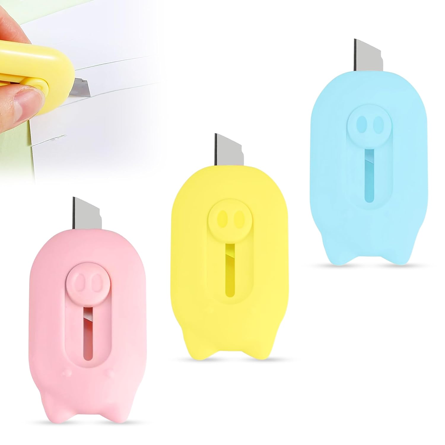 Scenty® 3 Piece Letter Opener Cutter Knife, Small Mini Cutter, Stationery Mini Box Cutter for Cardboard Opener & Envelope Packaging