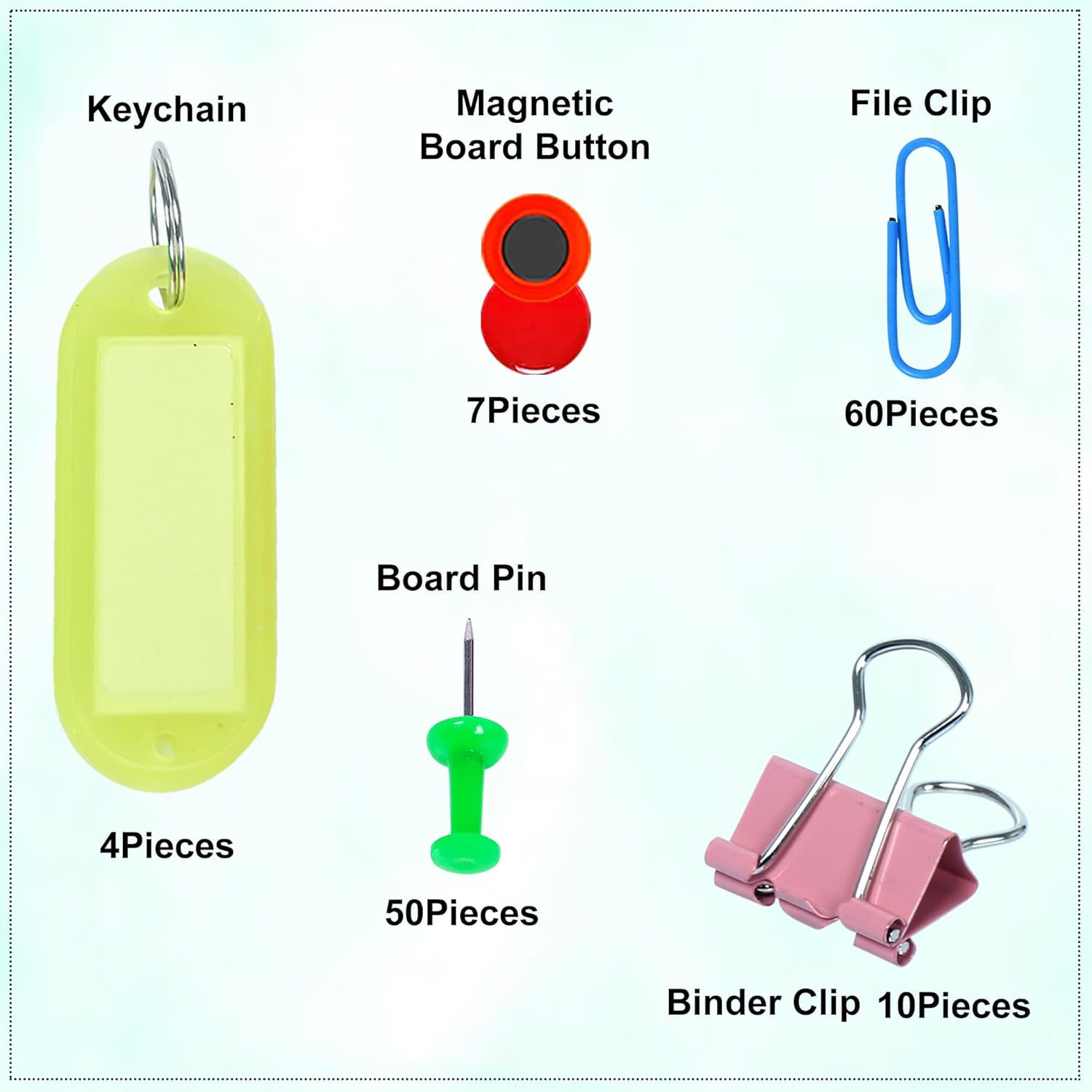 SCENTY® Papers Binder Clips Box Set, Multi 5 in 1 Types of Binder Clips with Carry Box Stationery Binding Supplies for Loose Papers, Files, DIY, Office and...