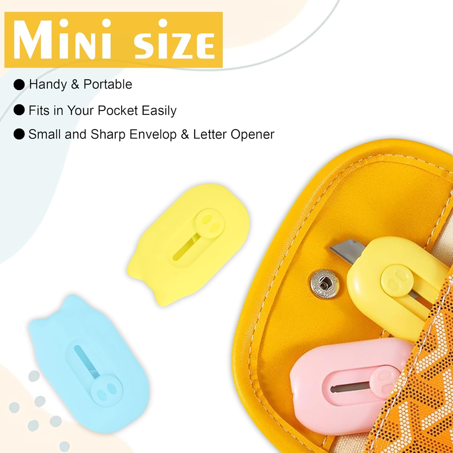 Scenty® 3 Piece Letter Opener Cutter Knife, Small Mini Cutter, Stationery Mini Box Cutter for Cardboard Opener & Envelope Packaging