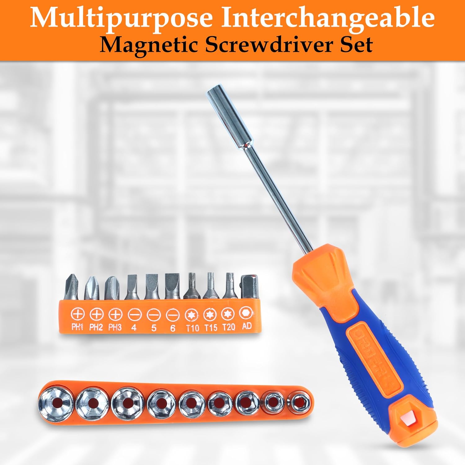 Scenty Multi-Functional Screwdriver Set With Strong Magnetic Tips - 20 in 1 Hex, Inner Triangle Cross Y-Shaped, Phillips, U-Shaped, & Torx - Durable Steel Repair Tools for Various Products