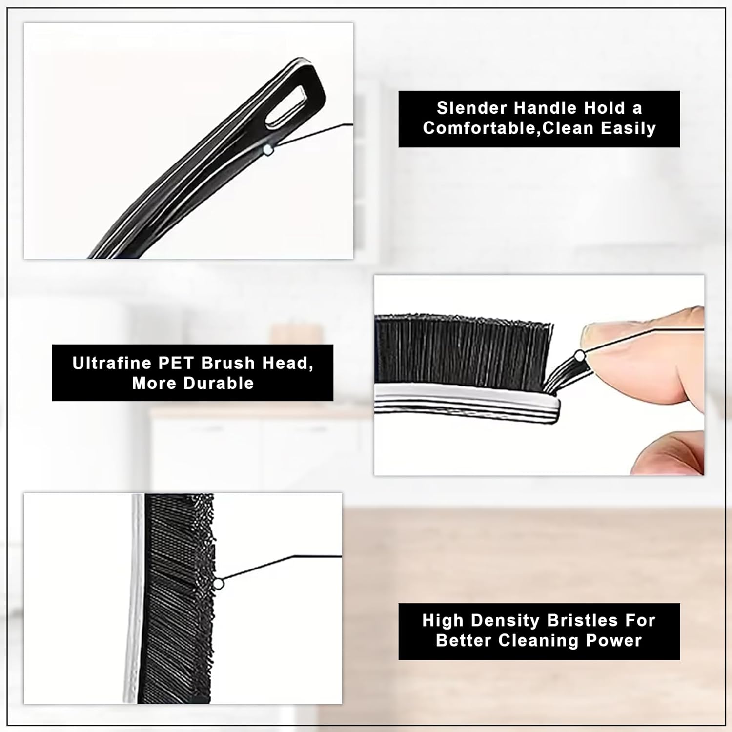 Scenty Plastic Multifunctional Grout Cleaning Brush, Hard Bristle Gap Cleaner, All-Around Household Cleaning Brush Set Pack of 5