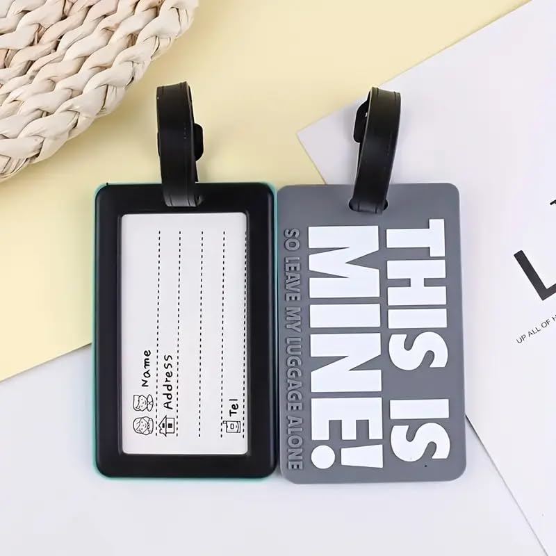 Nibbler Pack of 2 Luggage Tags with Silicone Straps | Travel Bag Tags for Suitcases, Backpacks & Trolleys | Durable, Flexible & Waterproof ID Labels...