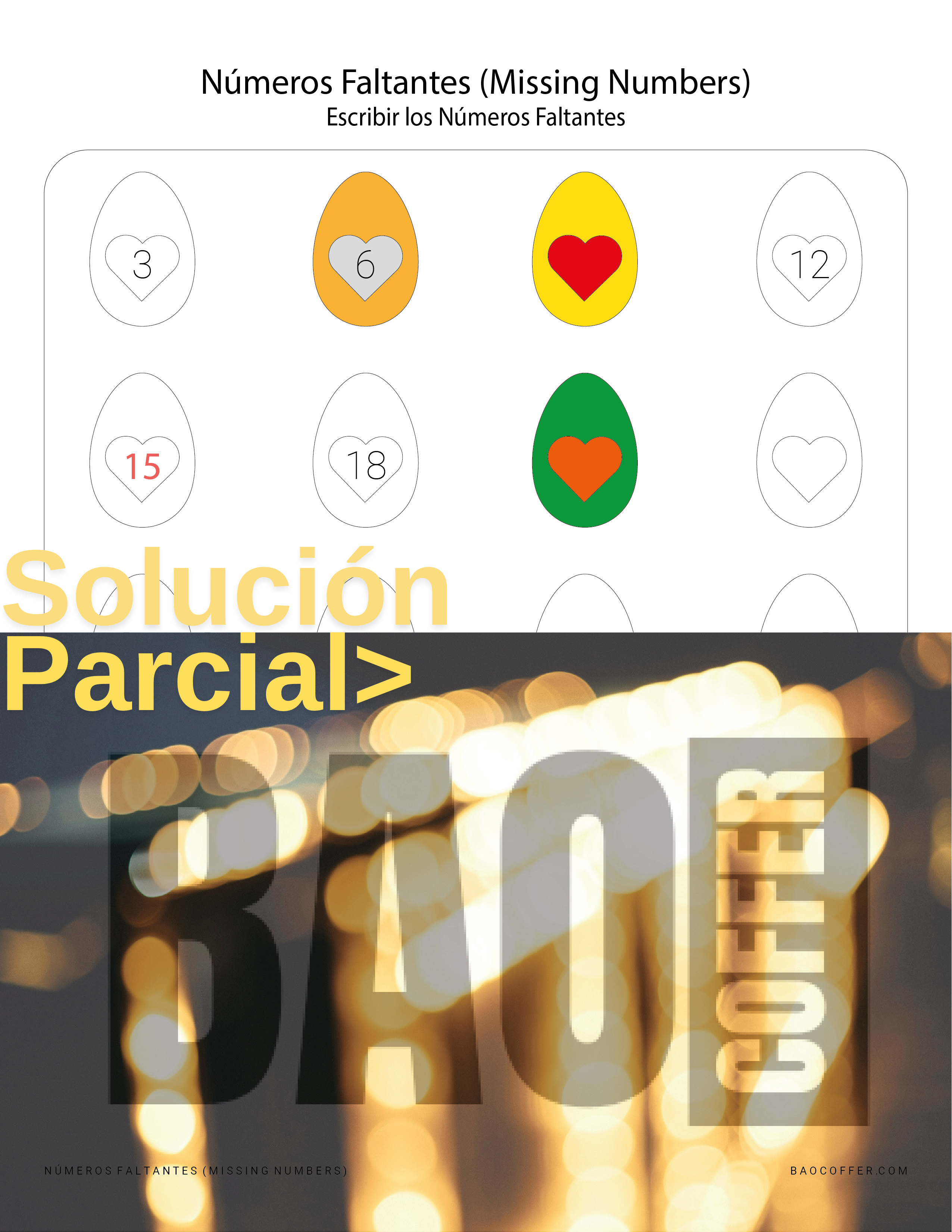 Números Faltantes entre Huevos de Pascua (Easter) #0100