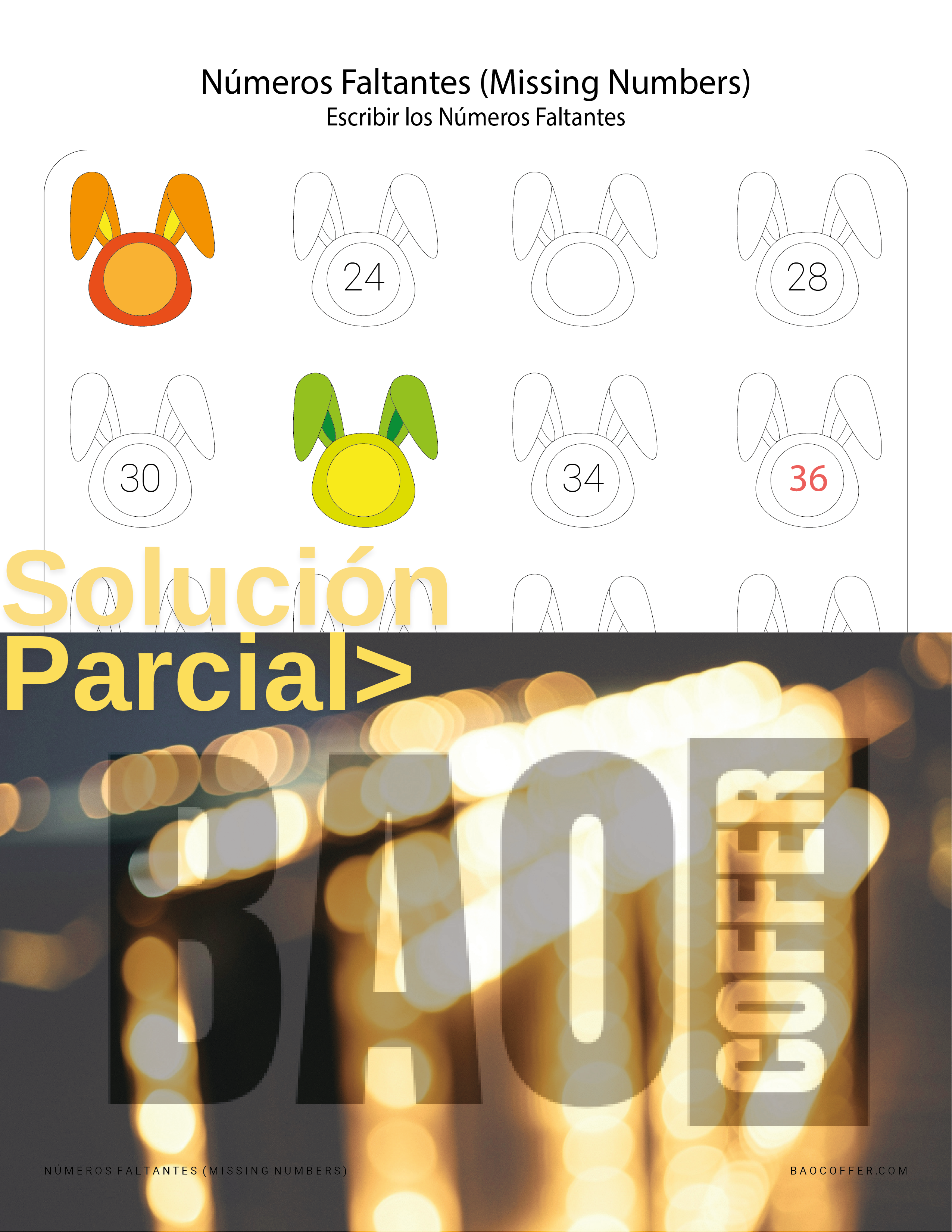 Números Faltantes entre Conejos de Pascua (Easter) #0101