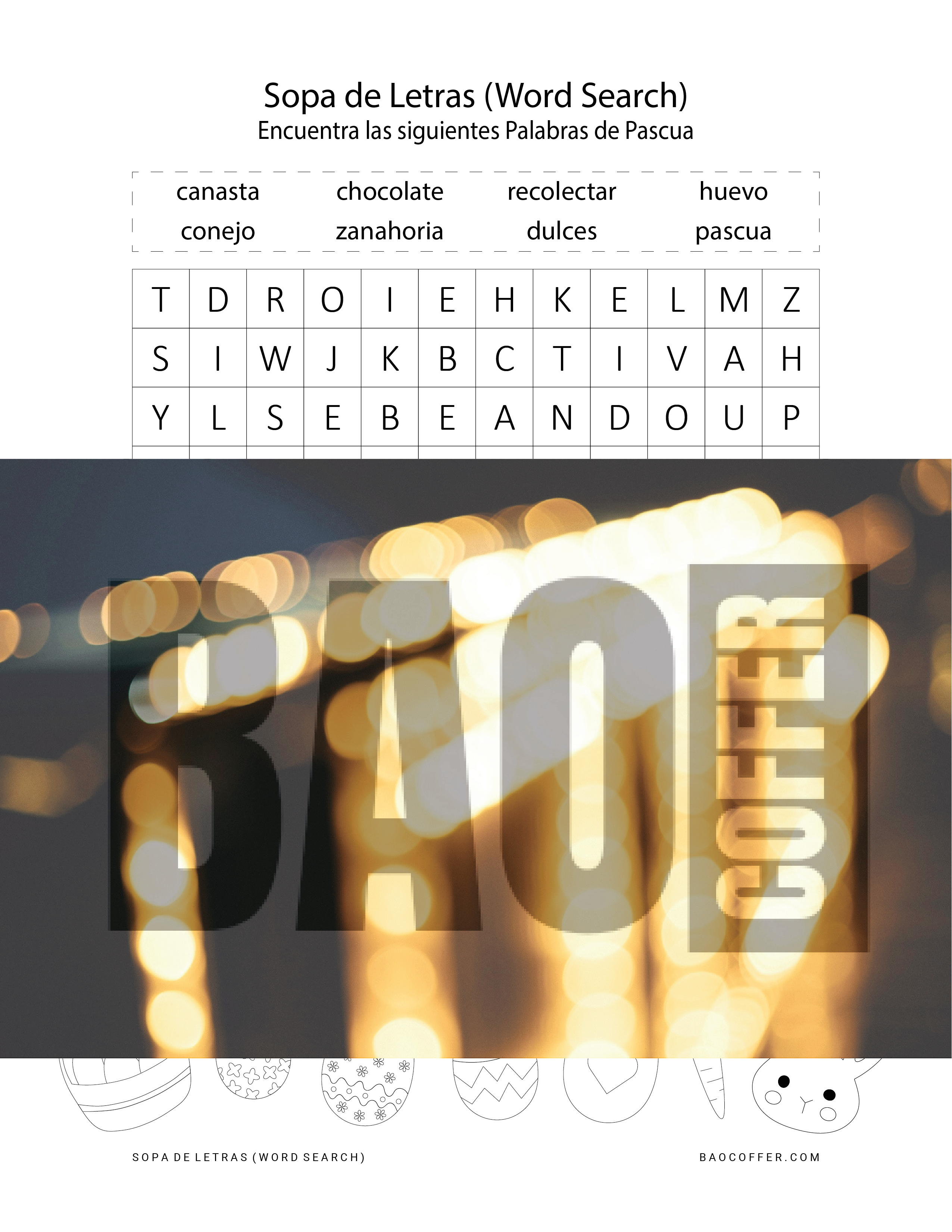 Sopa de Letras de Pascua (Easter) #0100