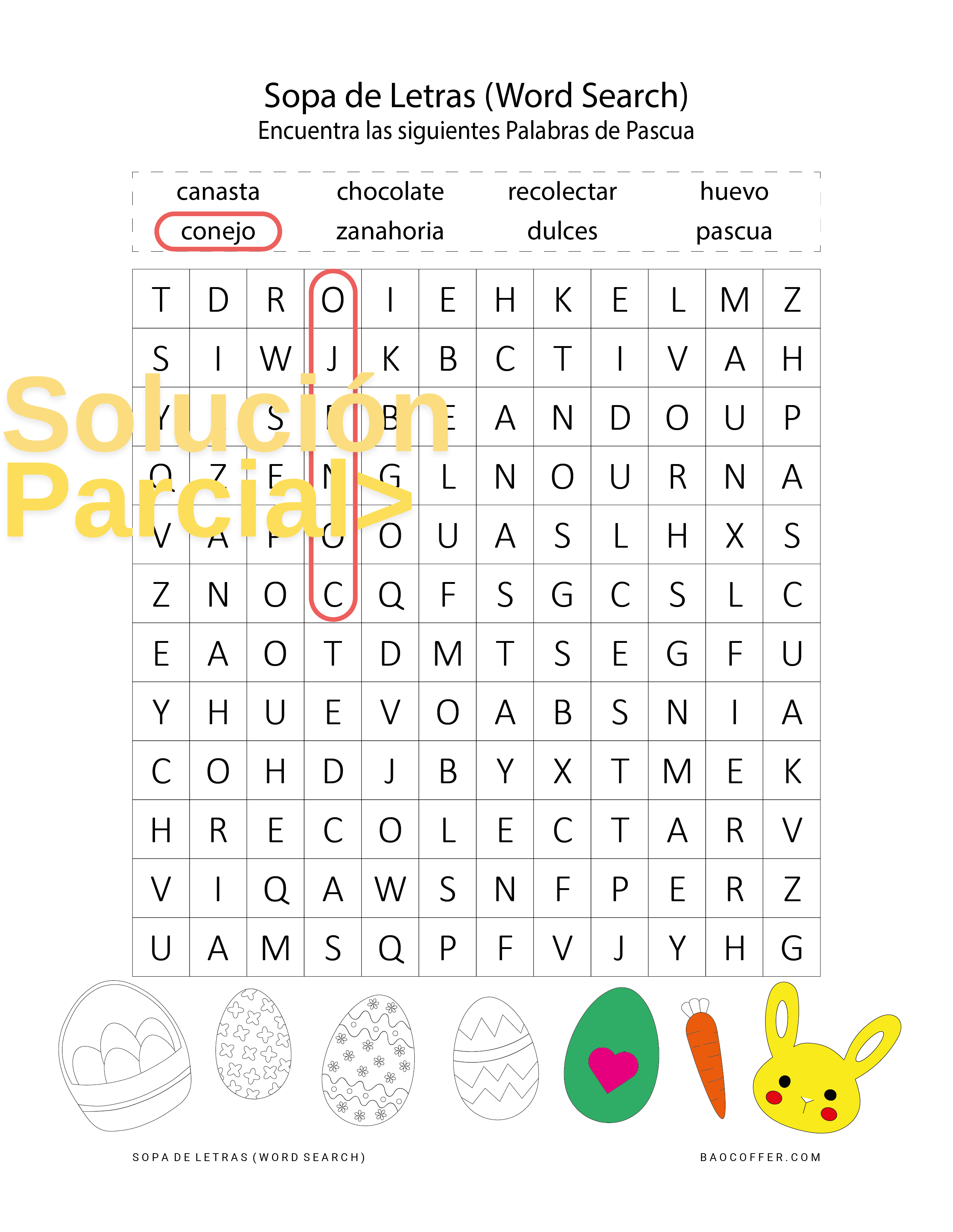 Sopa de Letras de Pascua (Easter) #0100