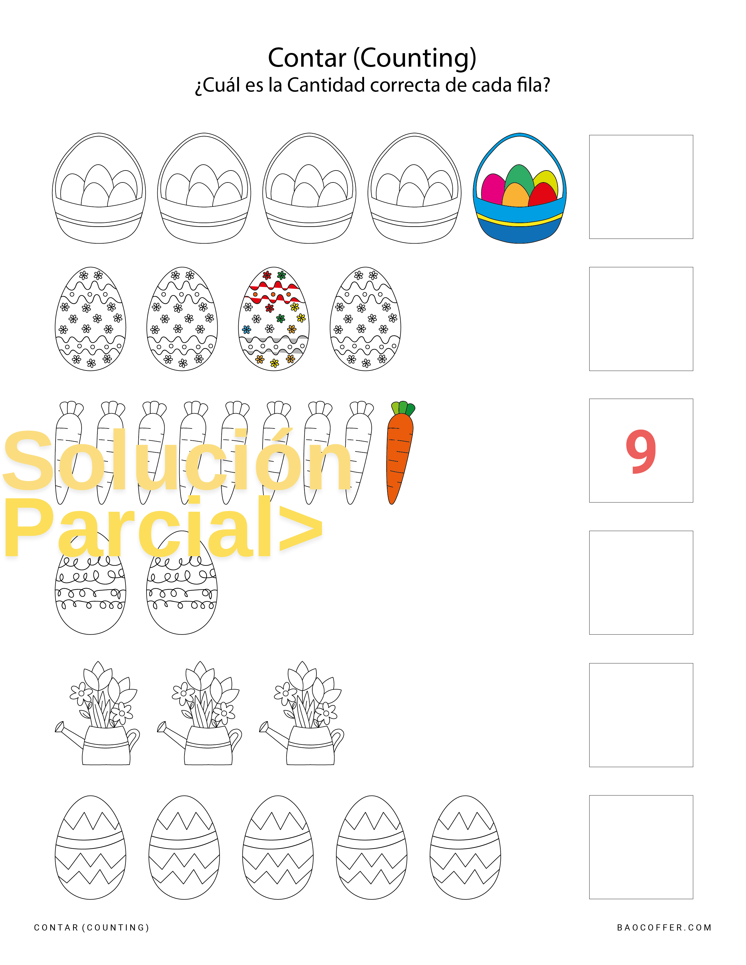 Contar Figuras de Pascua (Easter) #0101