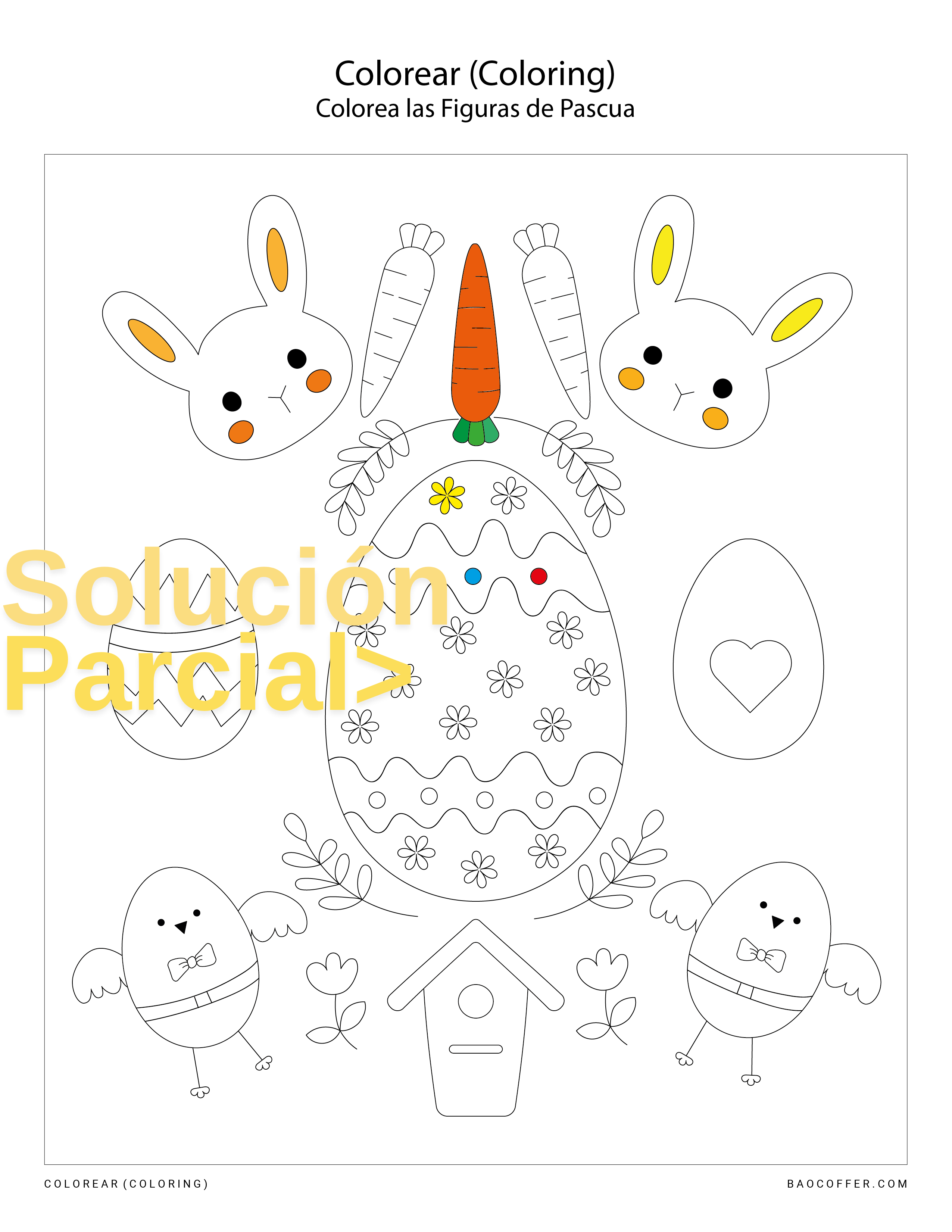 Colorear Figuras de Pascua (Easter) #0100