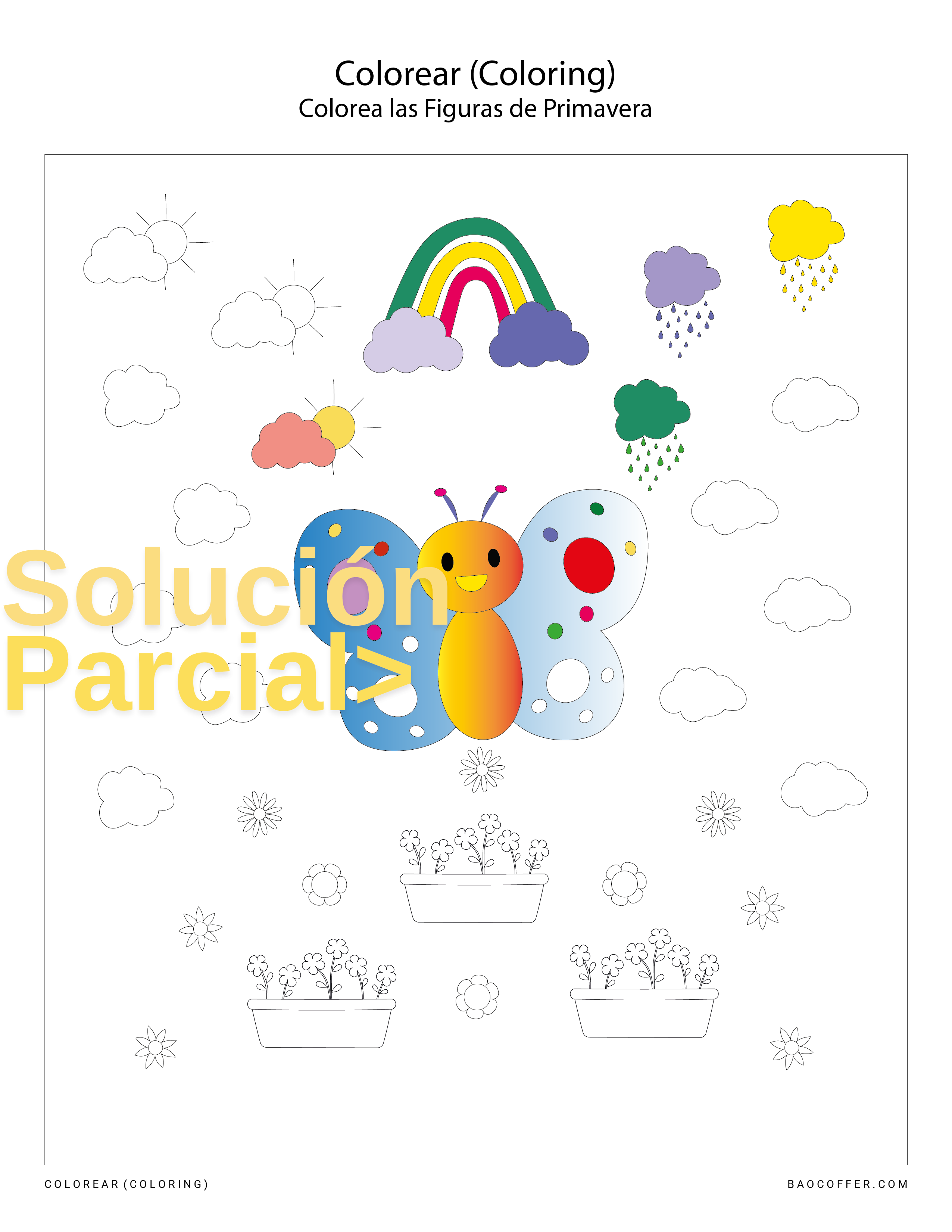 Colorear Figuras de Primavera (Spring) #0100
