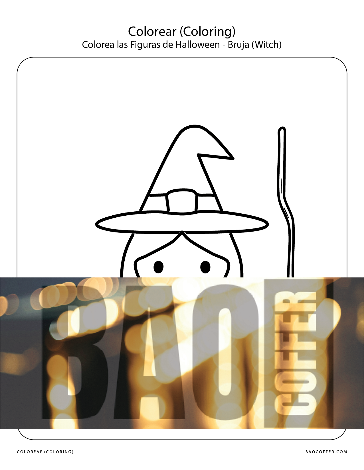 Colorear Figuras de Halloween - Bruja (Witch) #00116