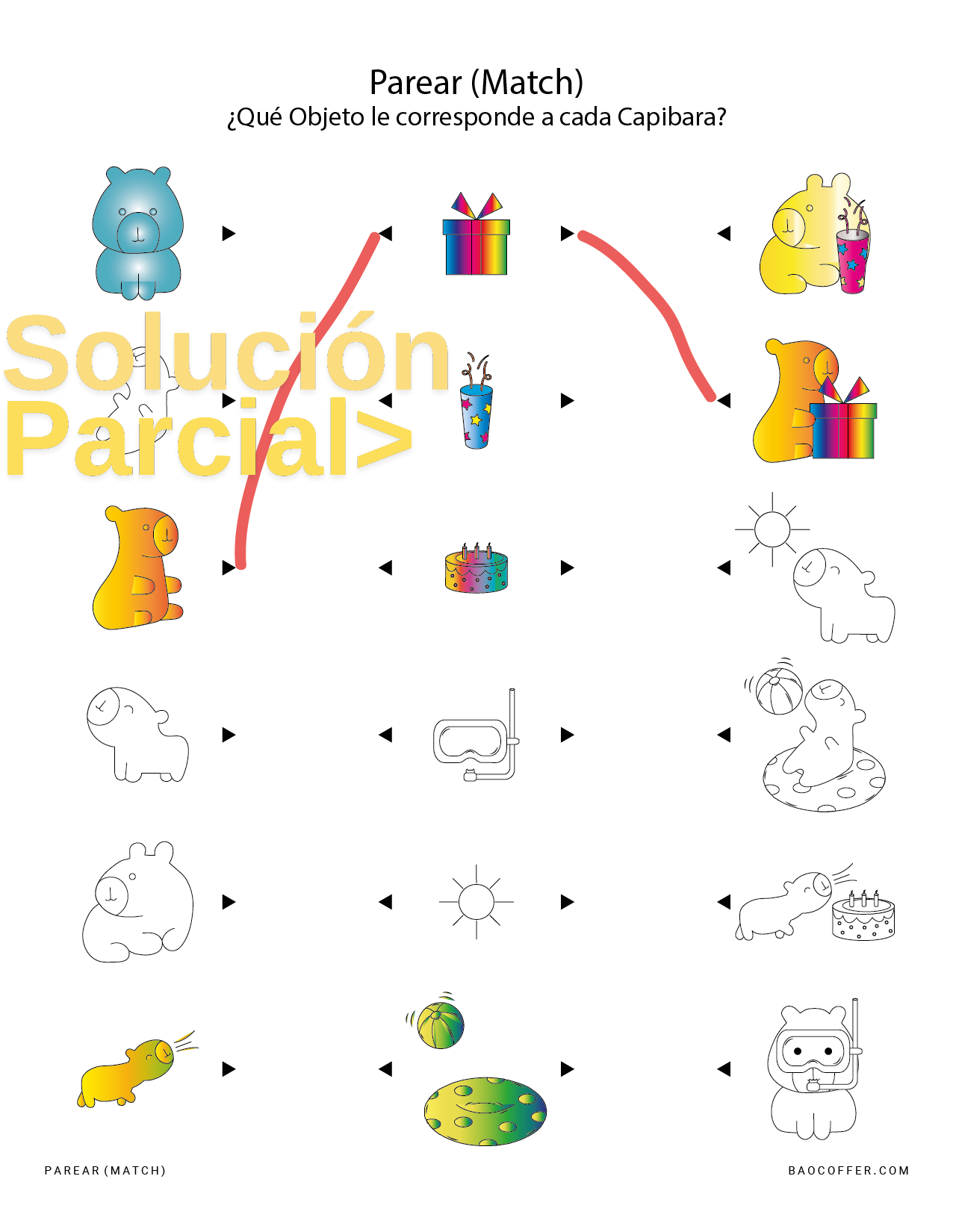 Parear Figuras de Capibara (Capybara) con Objetos #0200