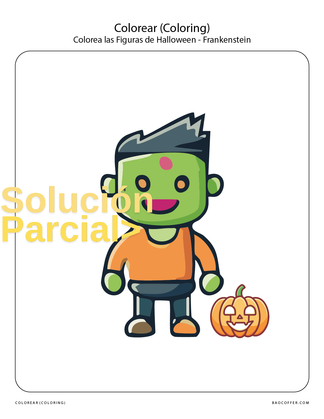 Colorear Figuras de Halloween - Frankenstein #00113