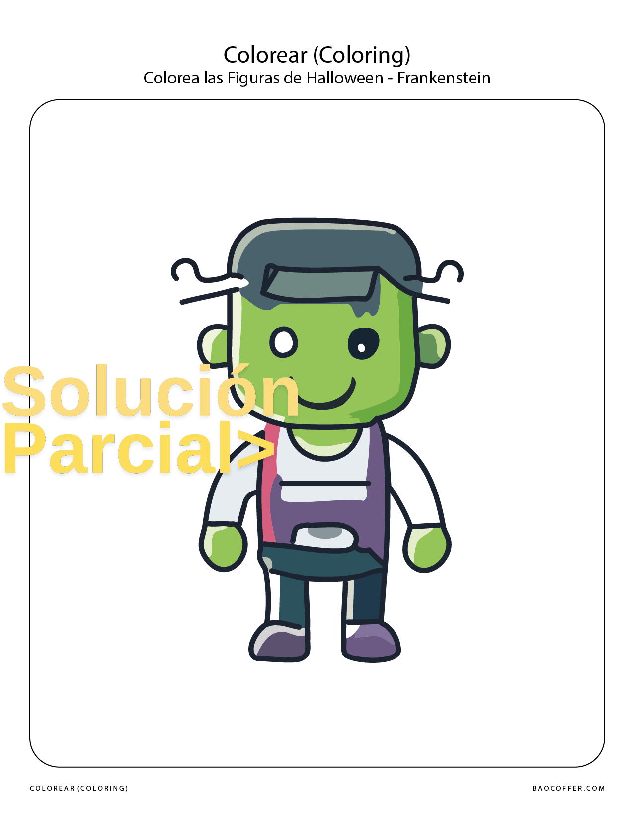 Colorear Figuras de Halloween - Frankenstein #00114