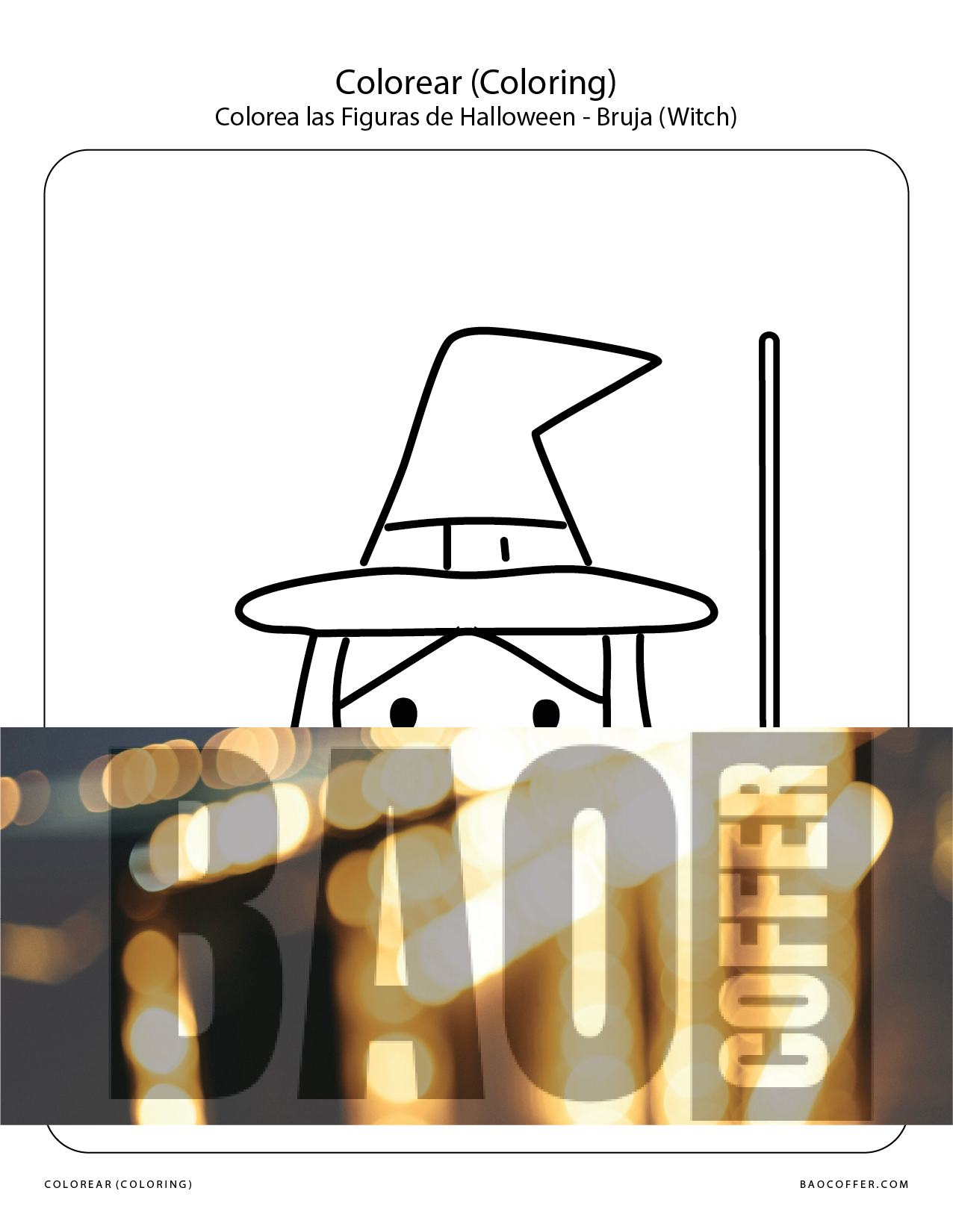 Colorear Figuras de Halloween - Bruja (Witch) #00117