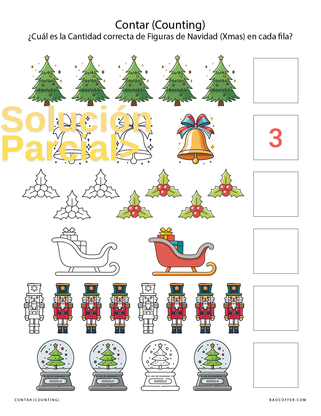 Contar Figuras Navideñas (Christmas - Xmas) #00121