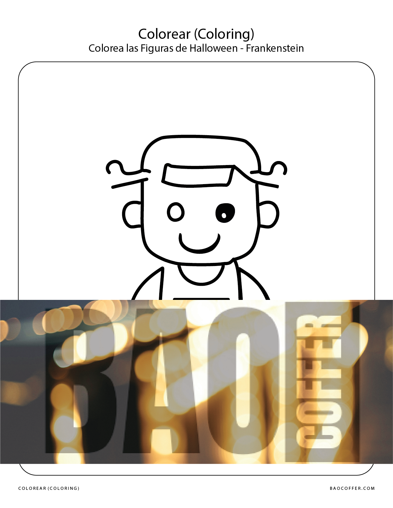 Colorear Figuras de Halloween - Frankenstein #00114
