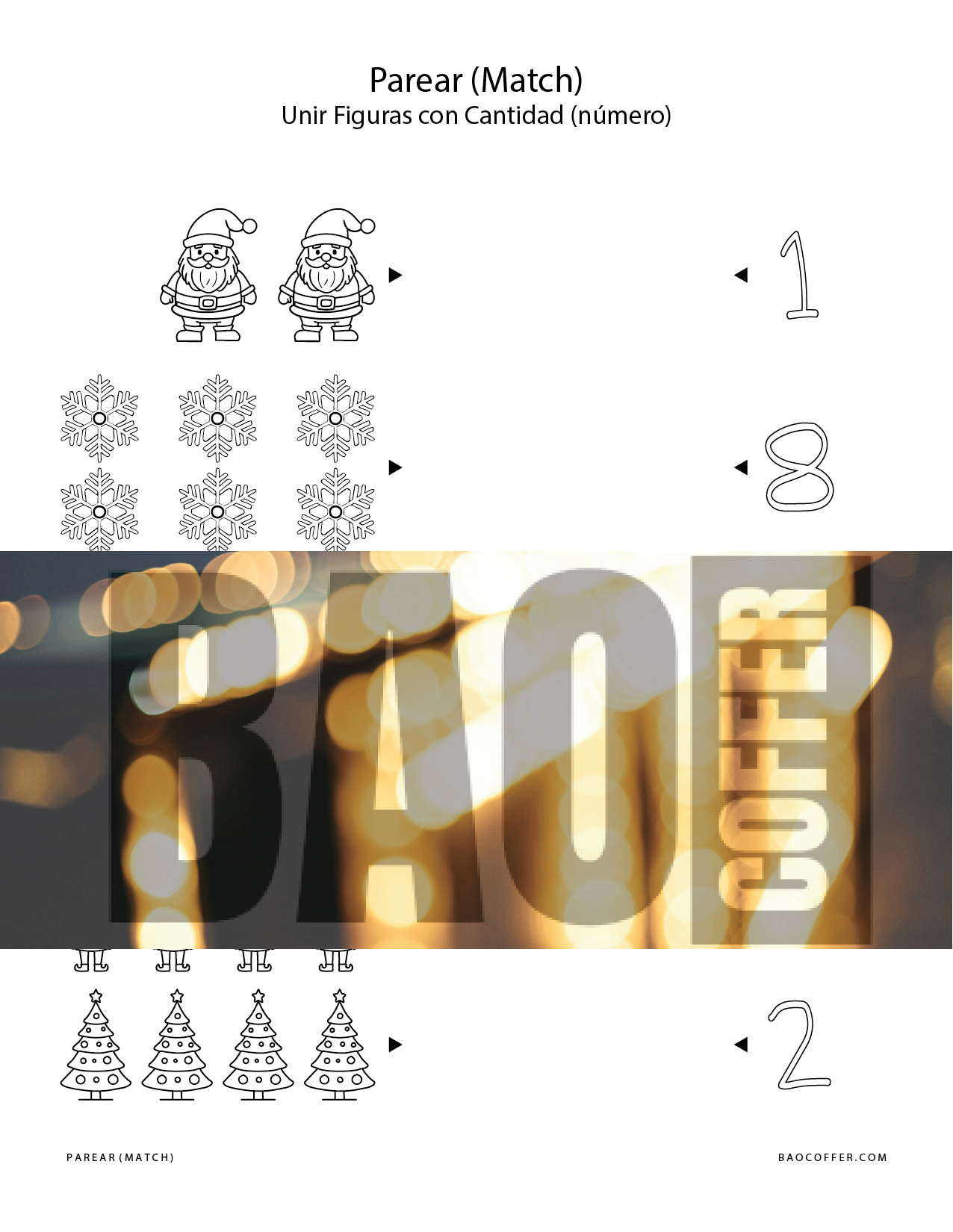 Parear Figuras Navideñas (Christmas - Xmas) con Cantidad #00210