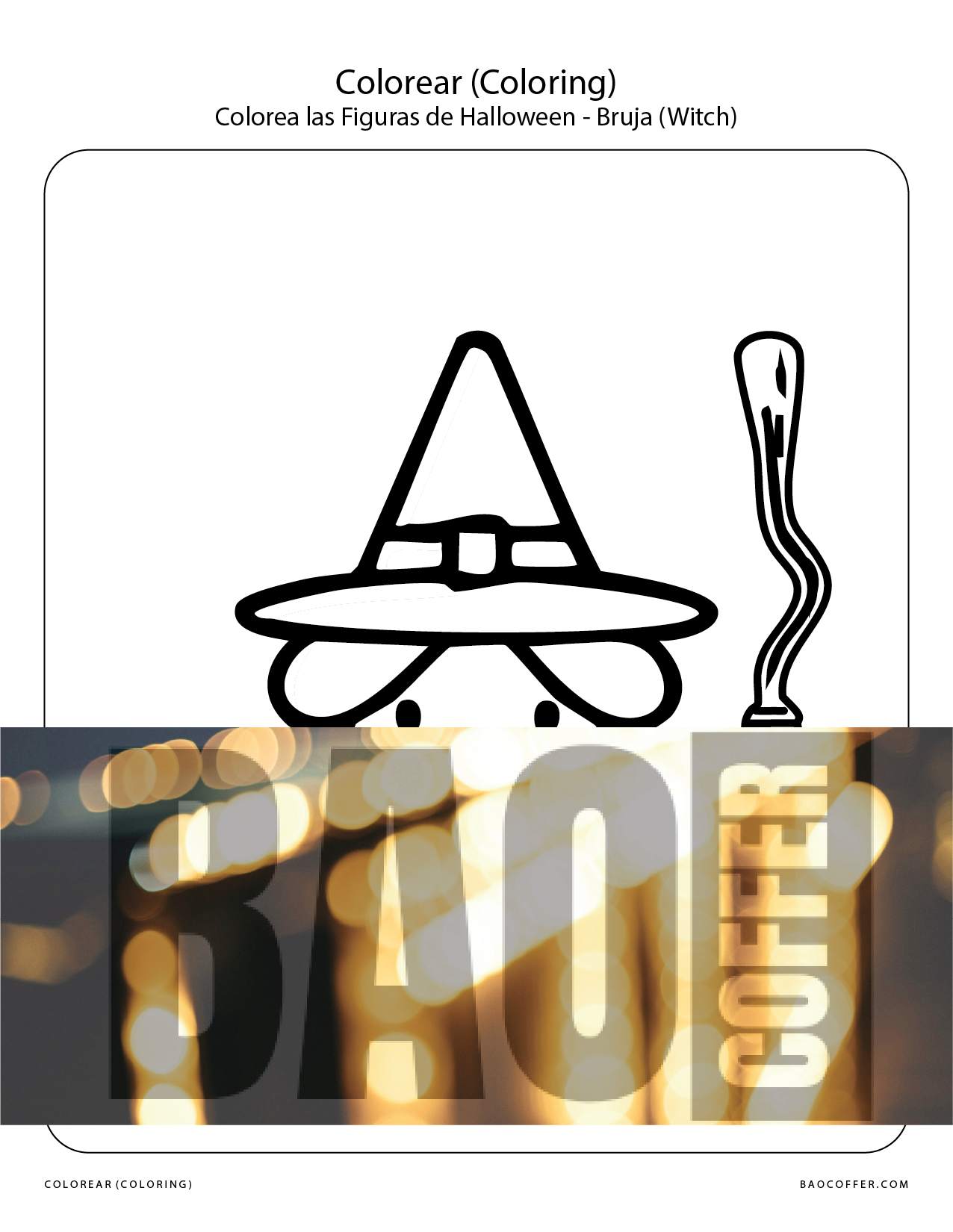 Colorear Figuras de Halloween - Bruja (Witch) #00118