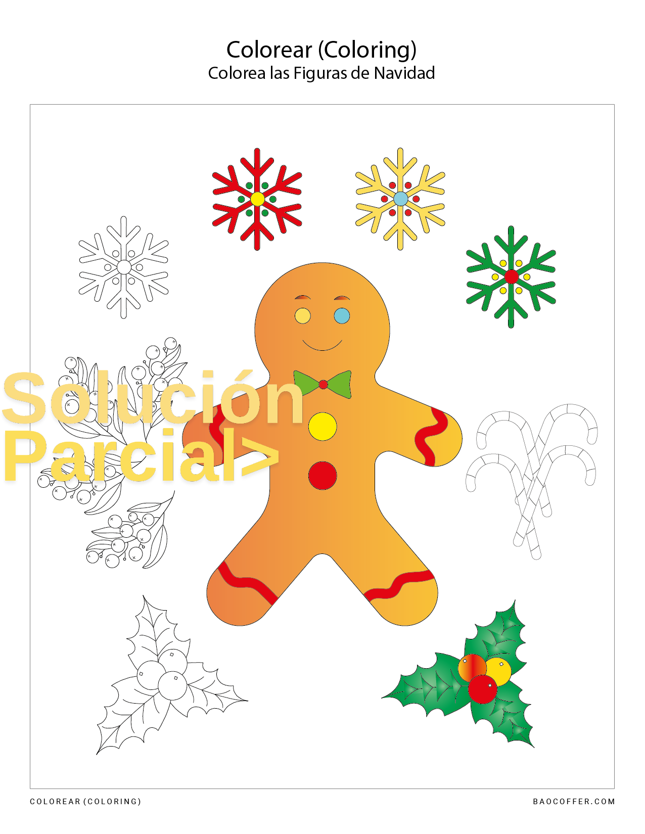 Colorear Figuras Navideñas #0100