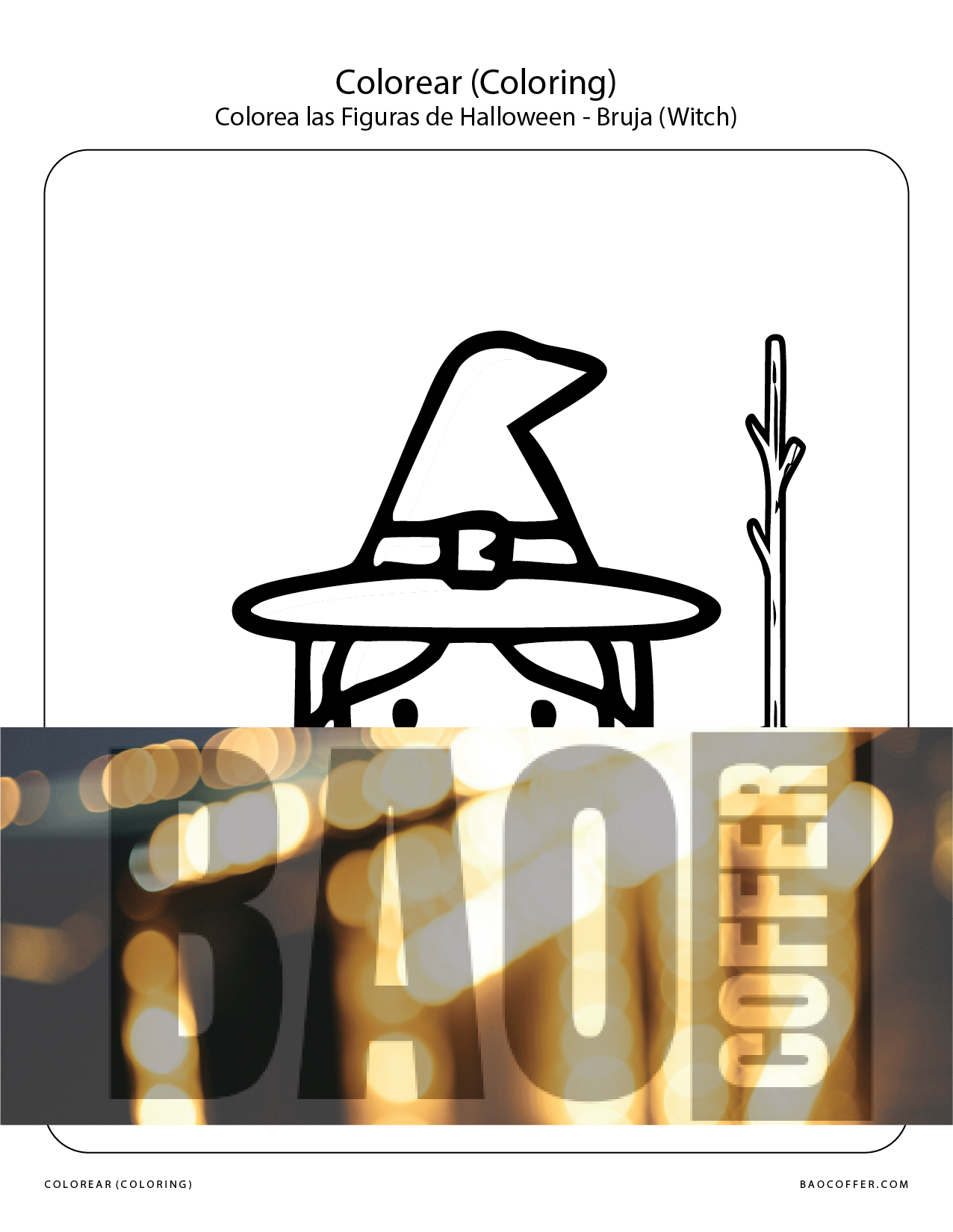 Colorear Figuras de Halloween - Bruja (Witch) #00119