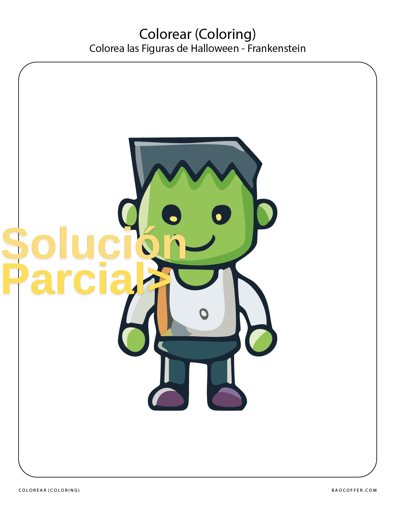 Colorear Figuras de Halloween - Frankenstein #00112