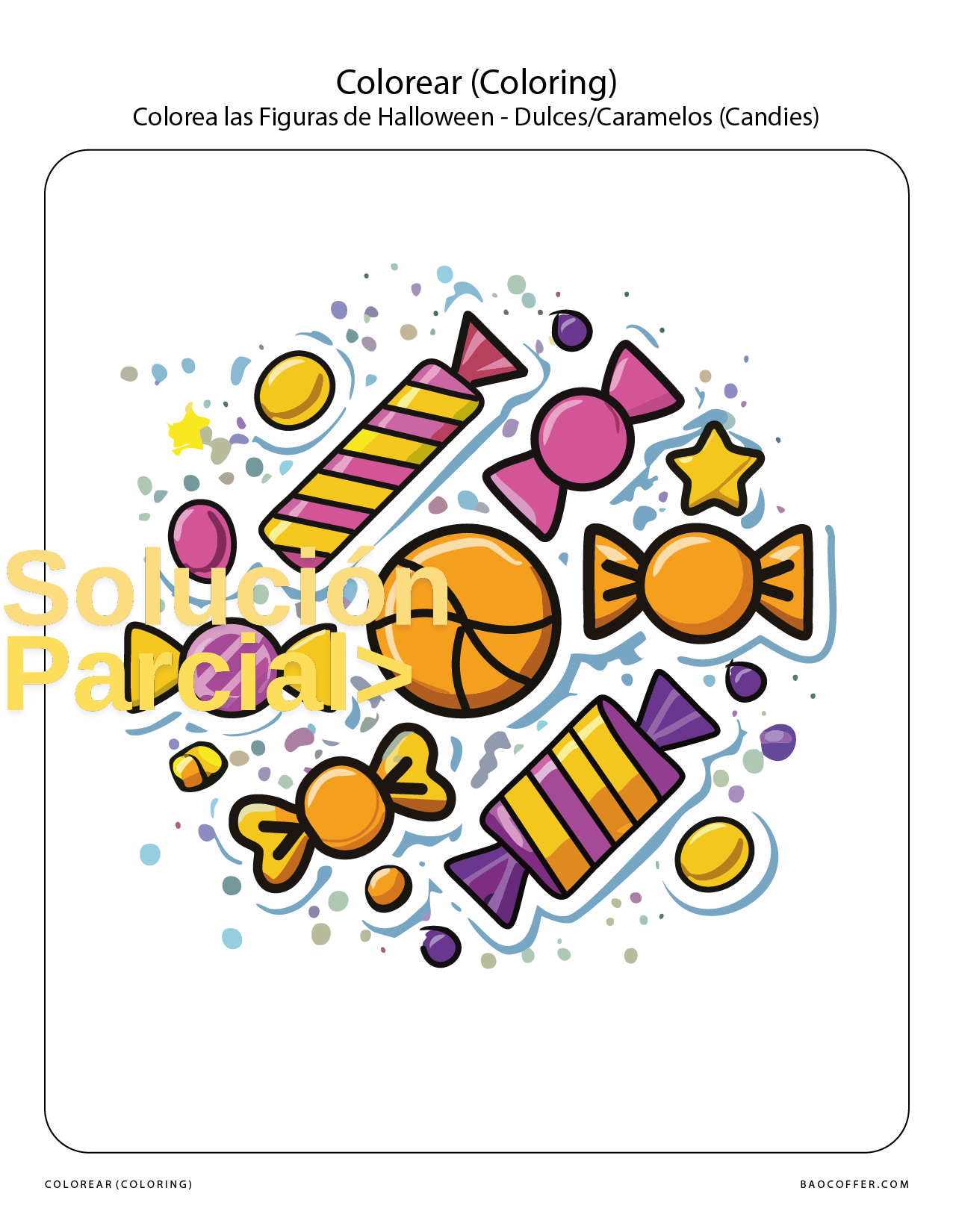 Colorear Figuras de Halloween - Dulces/Caramelos (Candies) #00122
