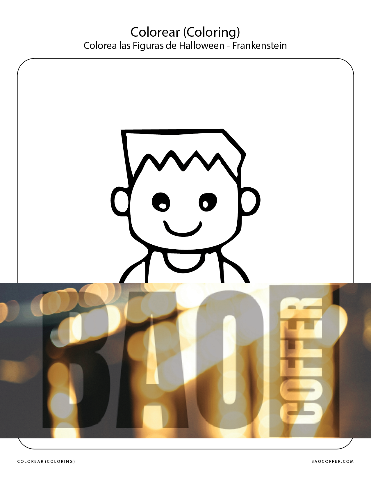 Colorear Figuras de Halloween - Frankenstein #00112