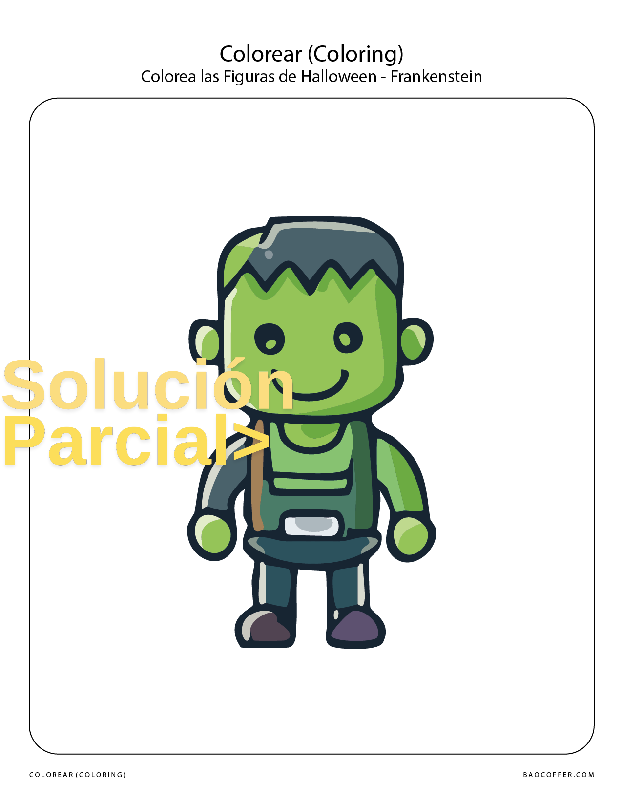 Colorear Figuras de Halloween - Frankenstein #00115