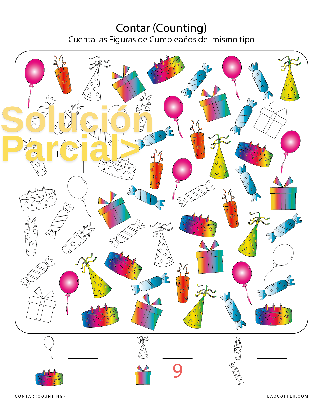 Contar Figuras de Cumpleaños (Birthday) #0100