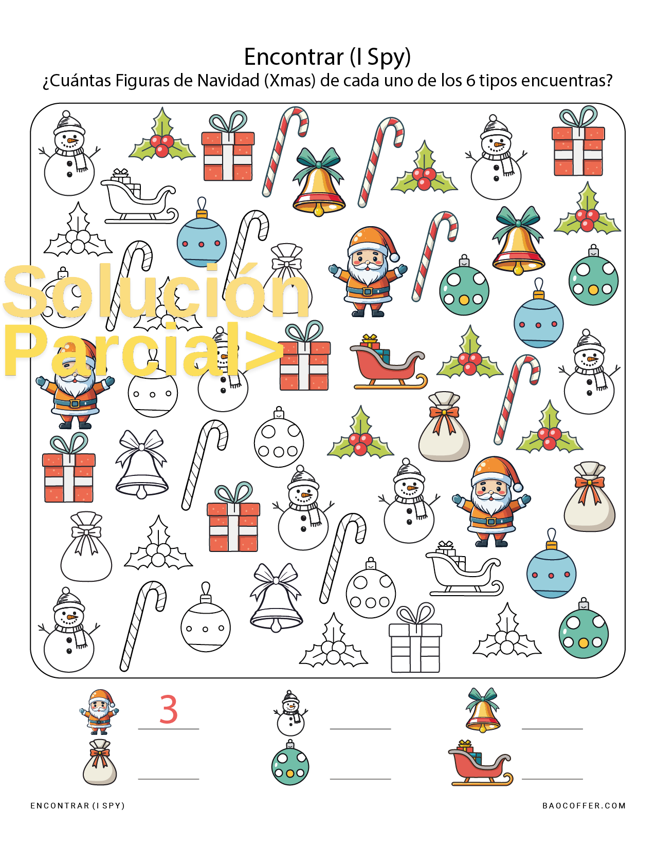 Encontrar las Figuras Navideñas (Christmas - Xmas) Ocultas #00110