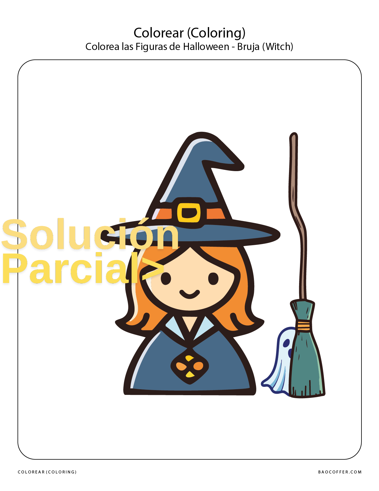 Colorear Figuras de Halloween - Bruja (Witch) #00116