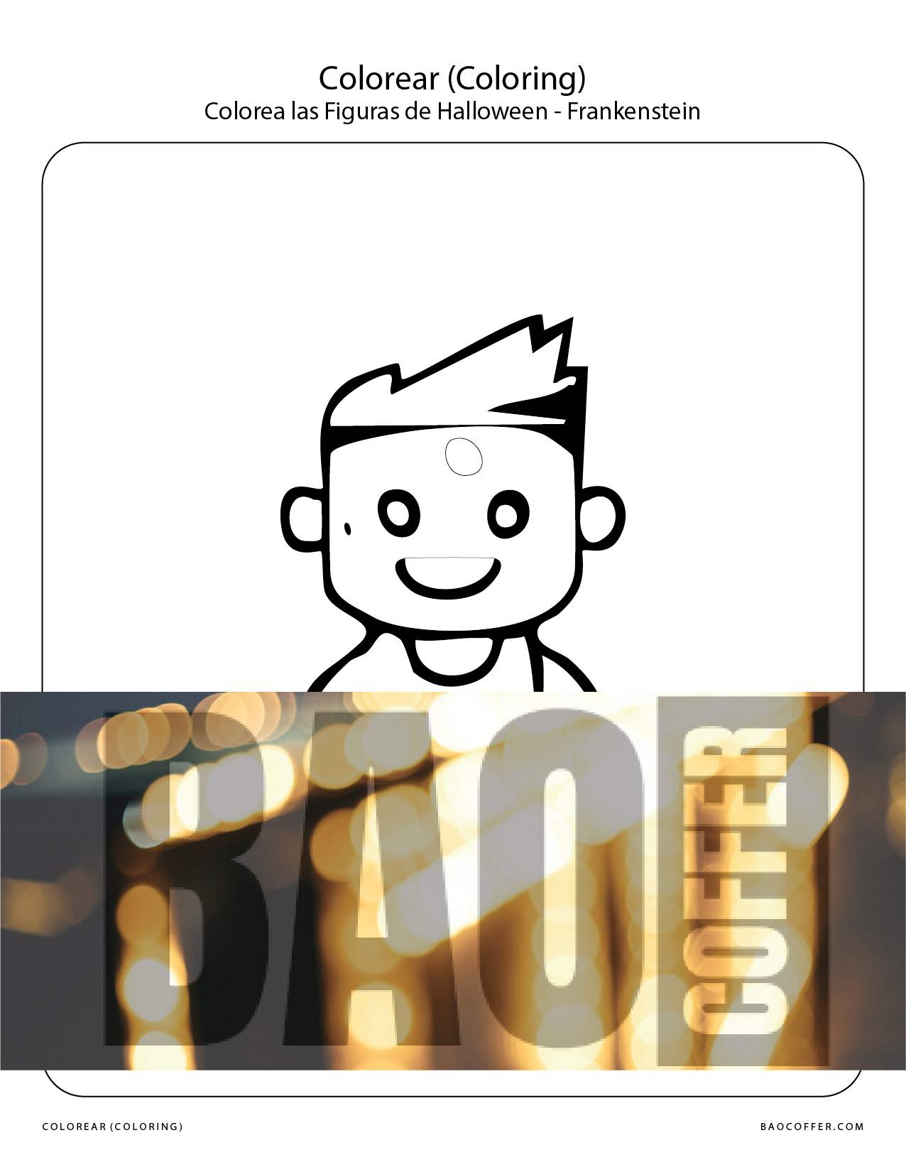 Colorear Figuras de Halloween - Frankenstein #00113