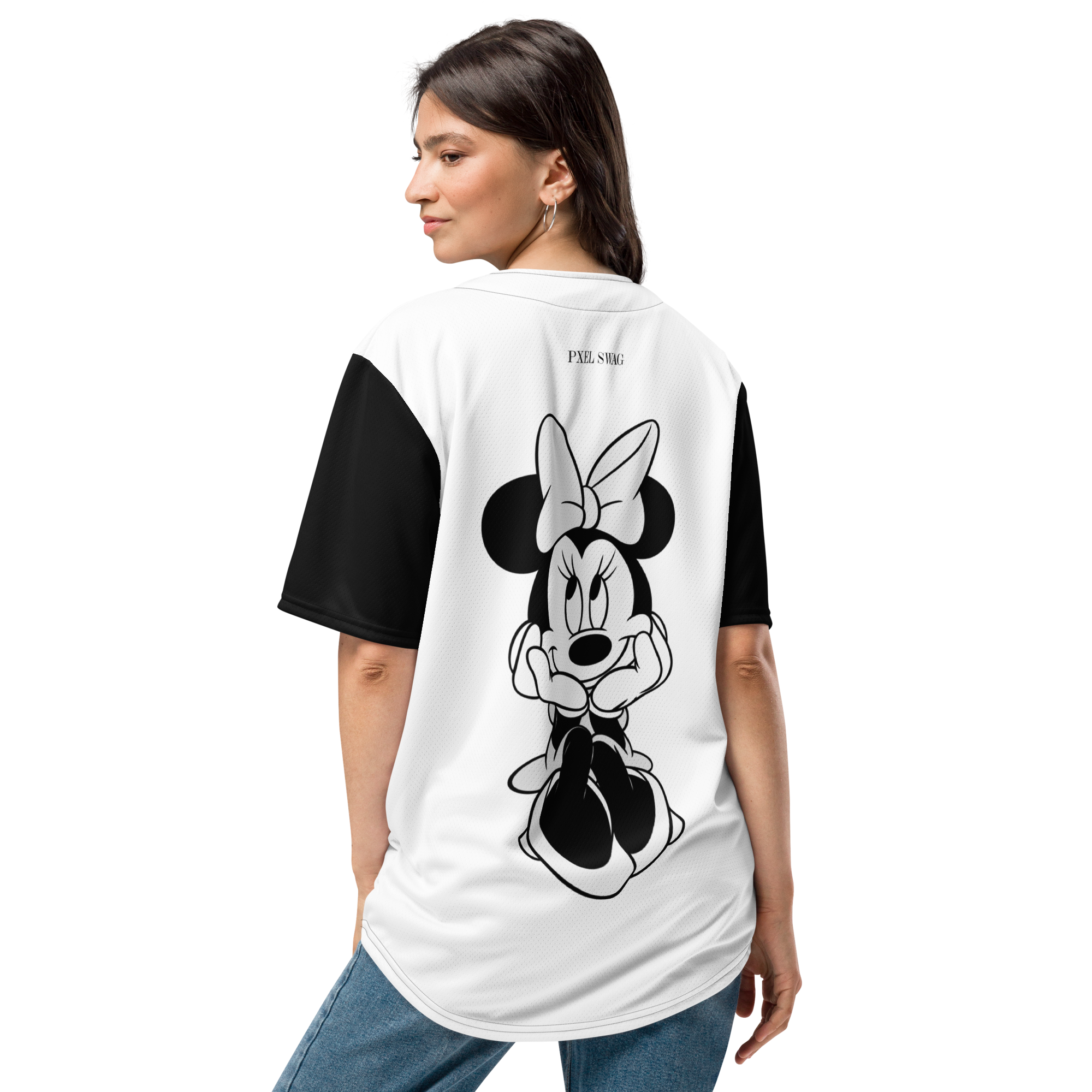 White Minnie Mouse Unisex Jersey 