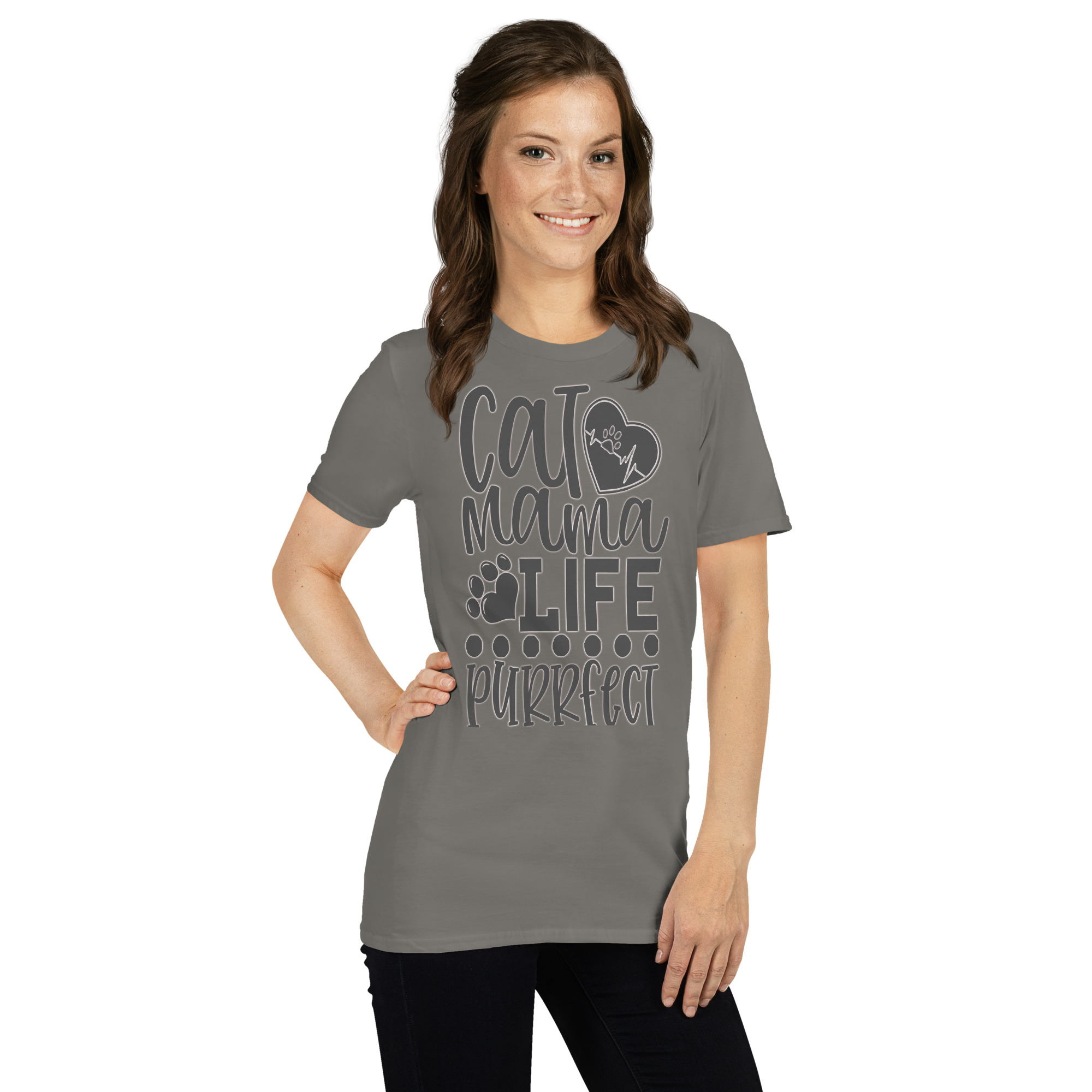 Cat Mama Life Is Purrfect Short-Sleeve Unisex T-shirt