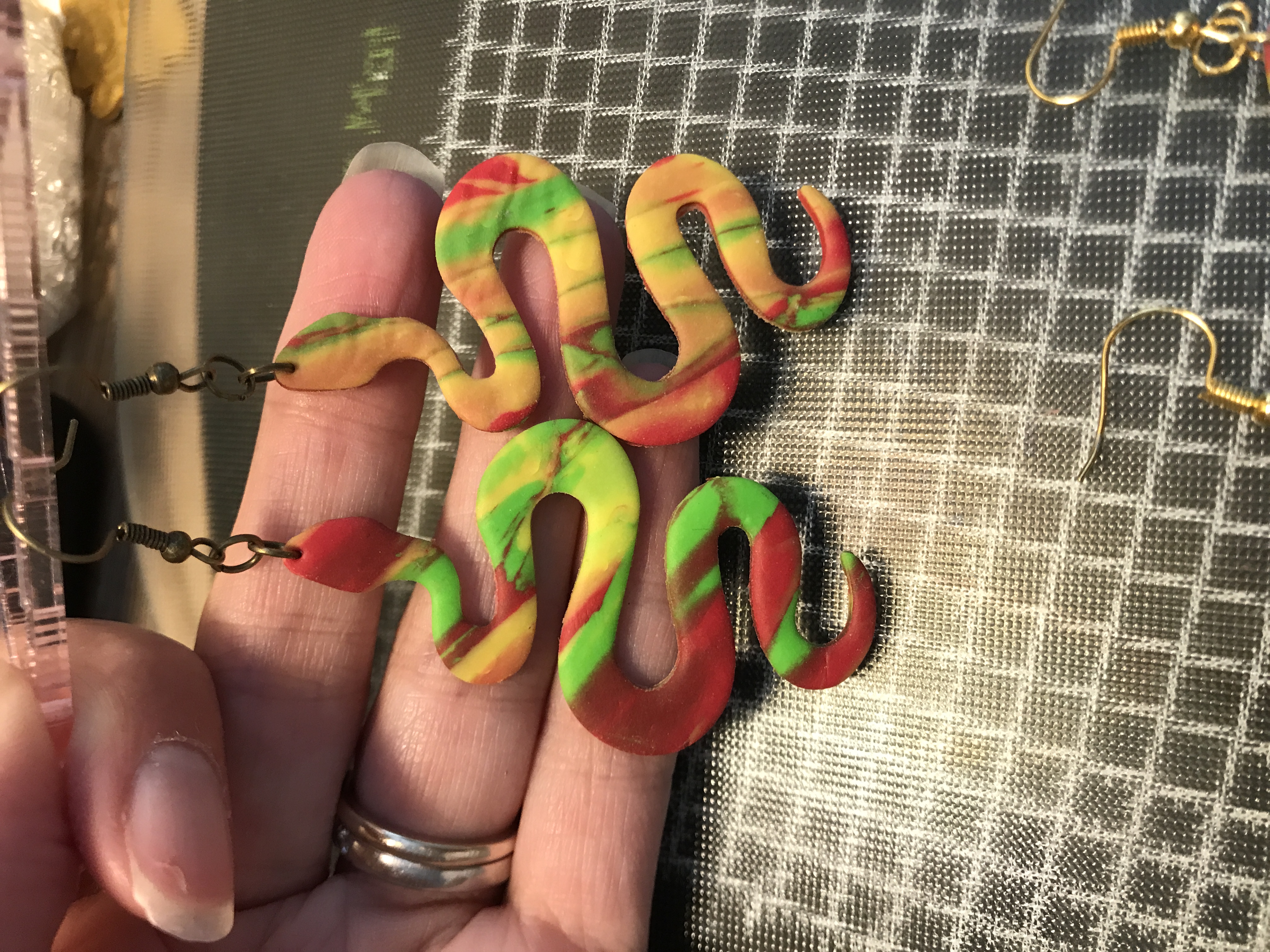 Snake dangle earrings