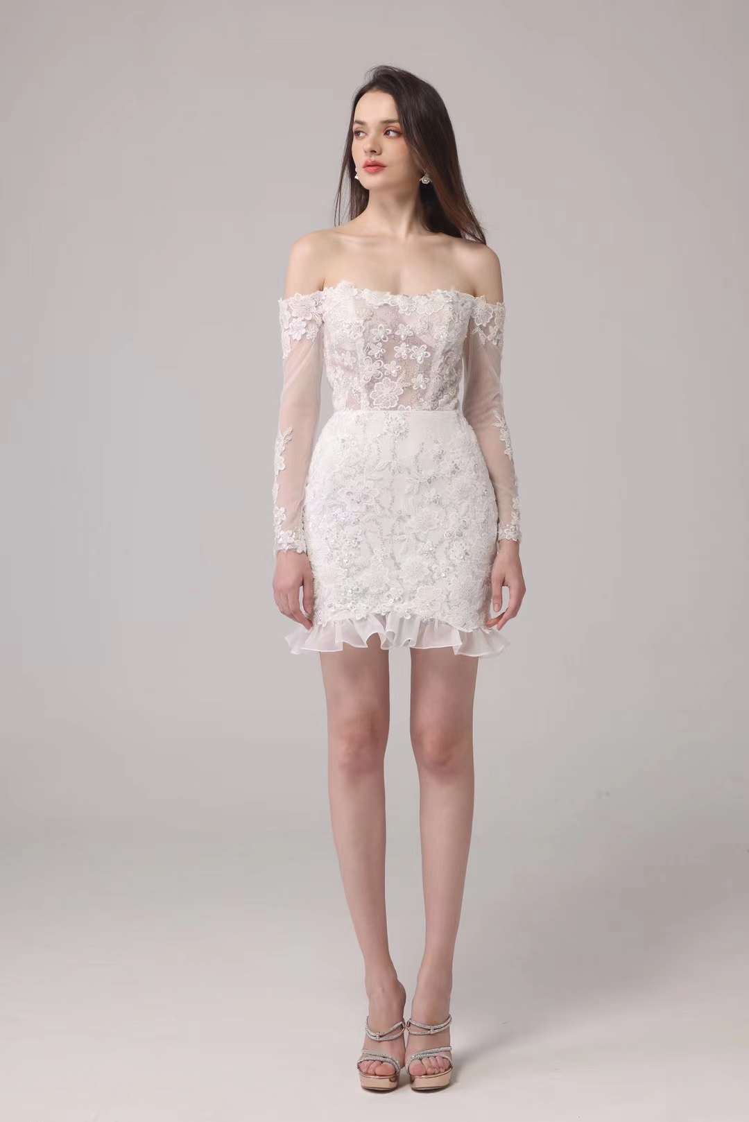 White Lace Off-Shoulder Dress