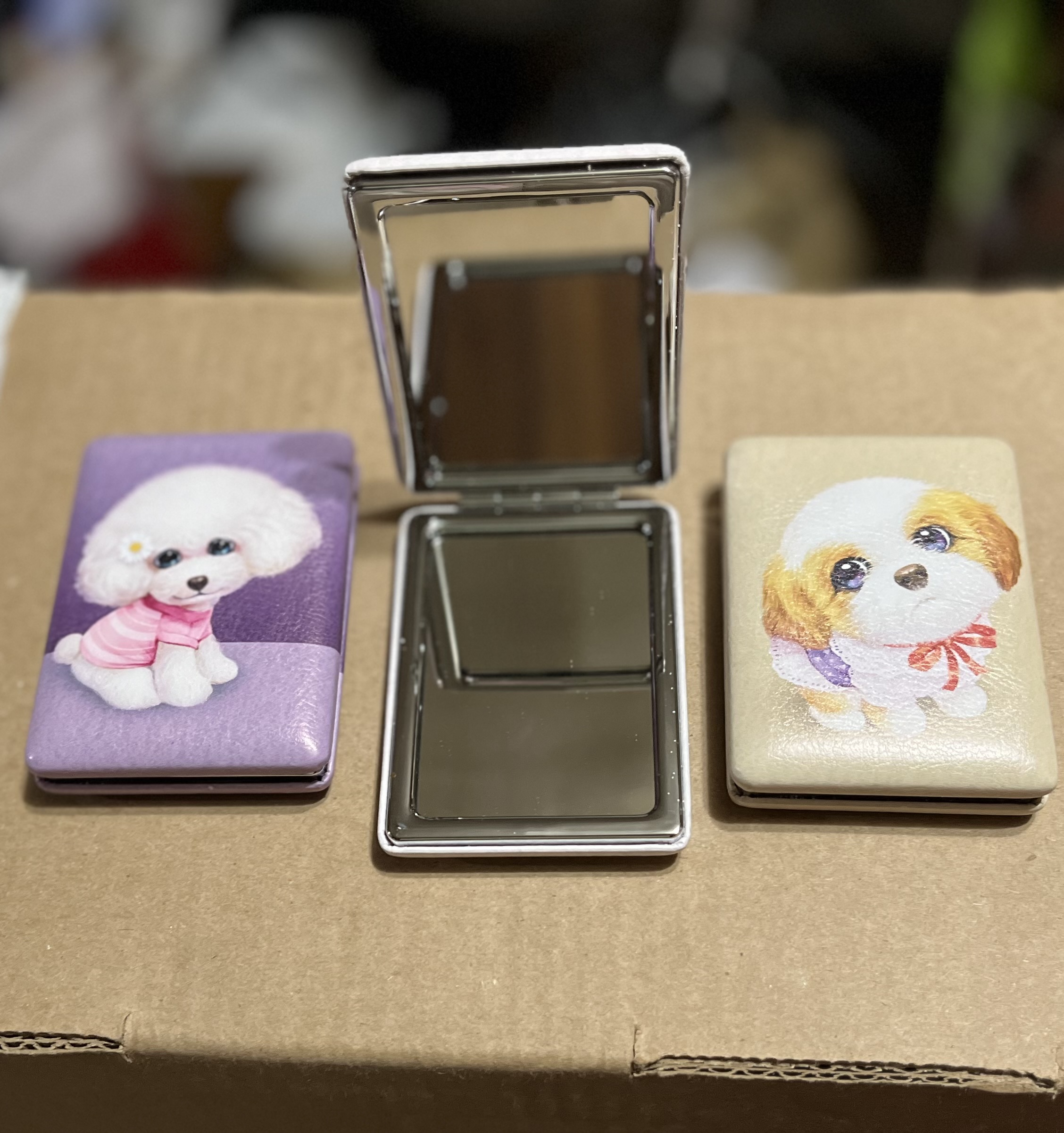 Compact Mirrors with Adorable Dog Designs