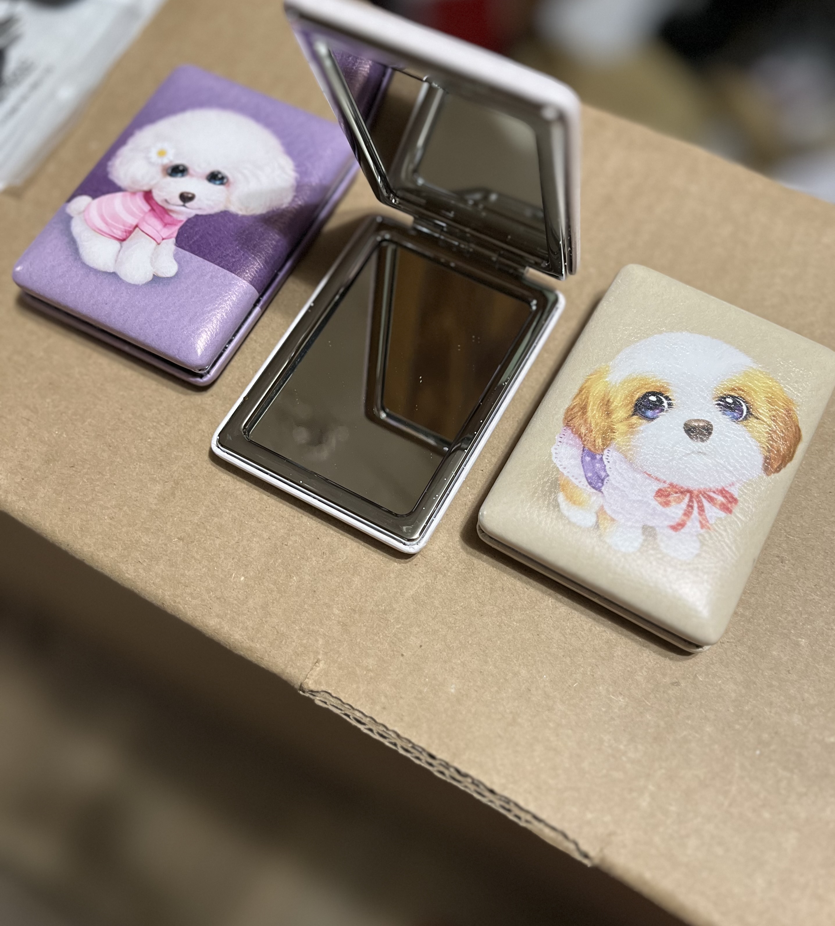 Compact Mirrors with Adorable Dog Designs