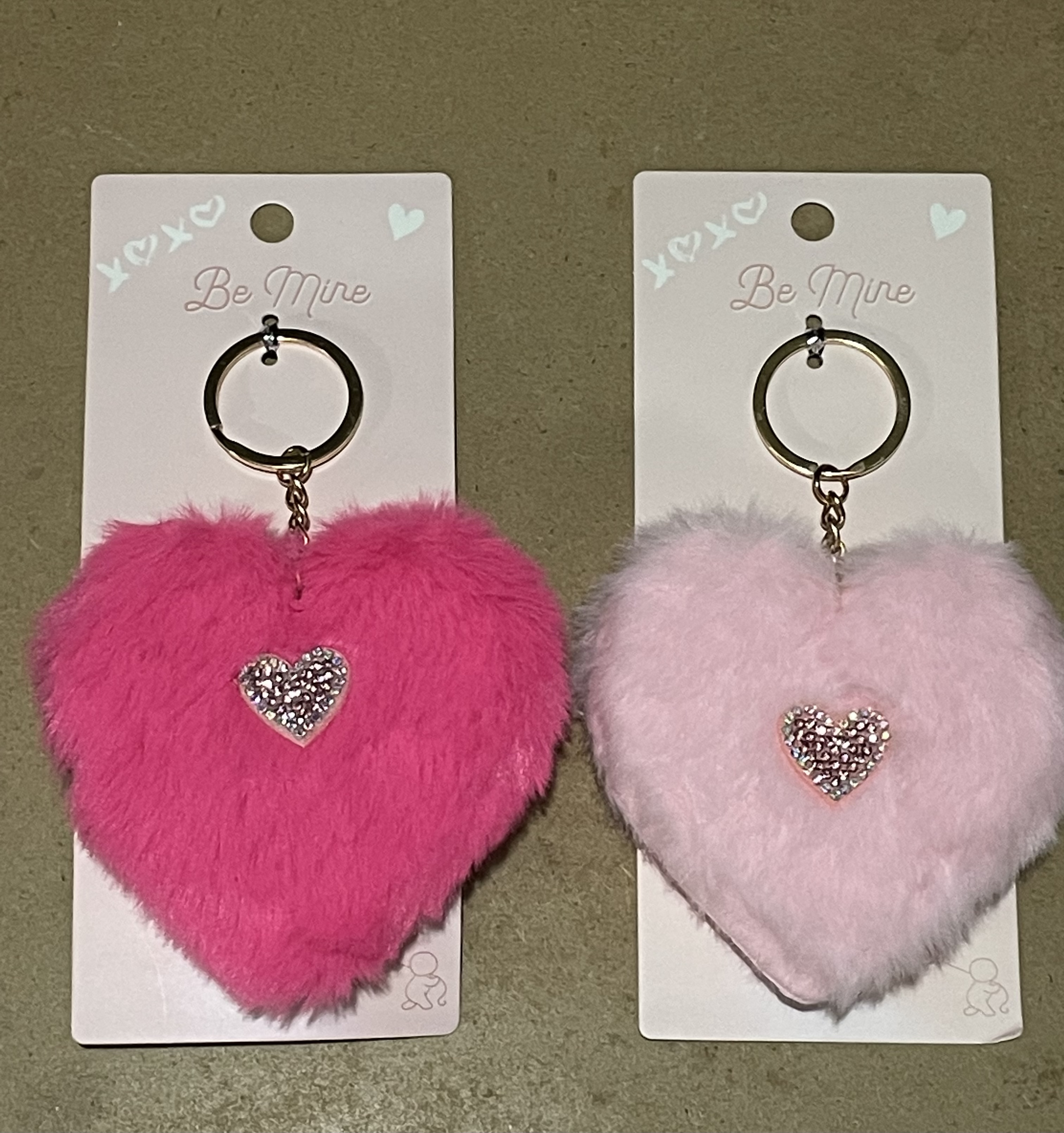 Heart-Shaped Plush Keychain