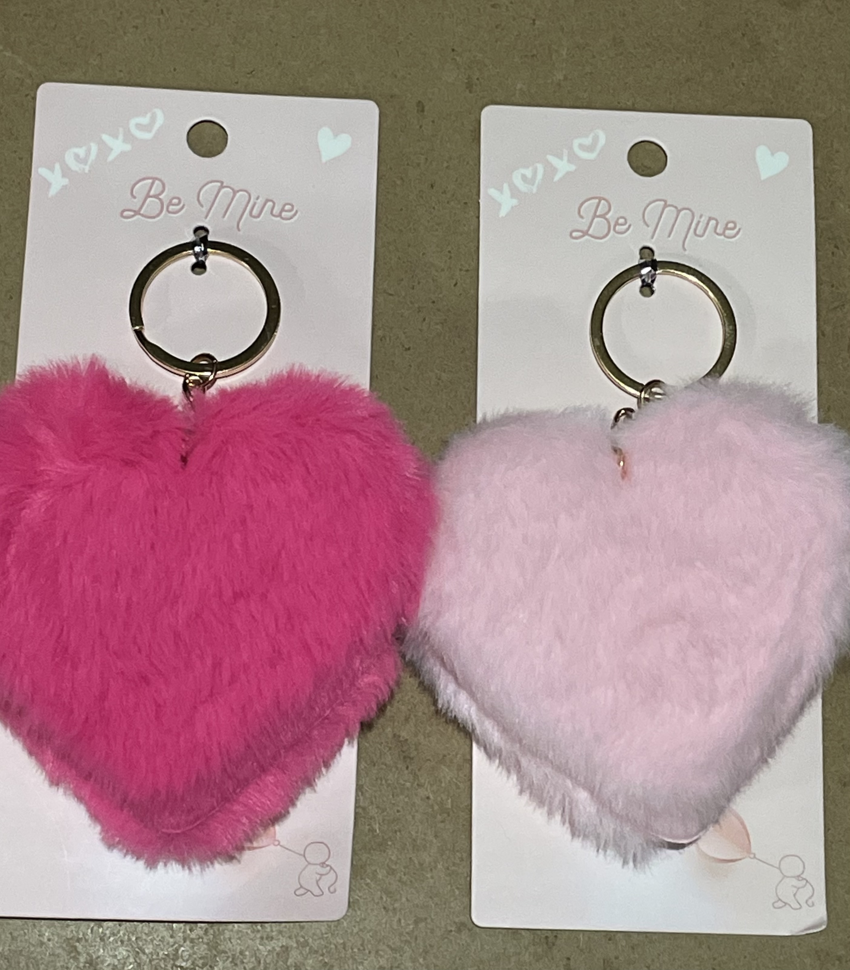 Heart-Shaped Plush Keychain