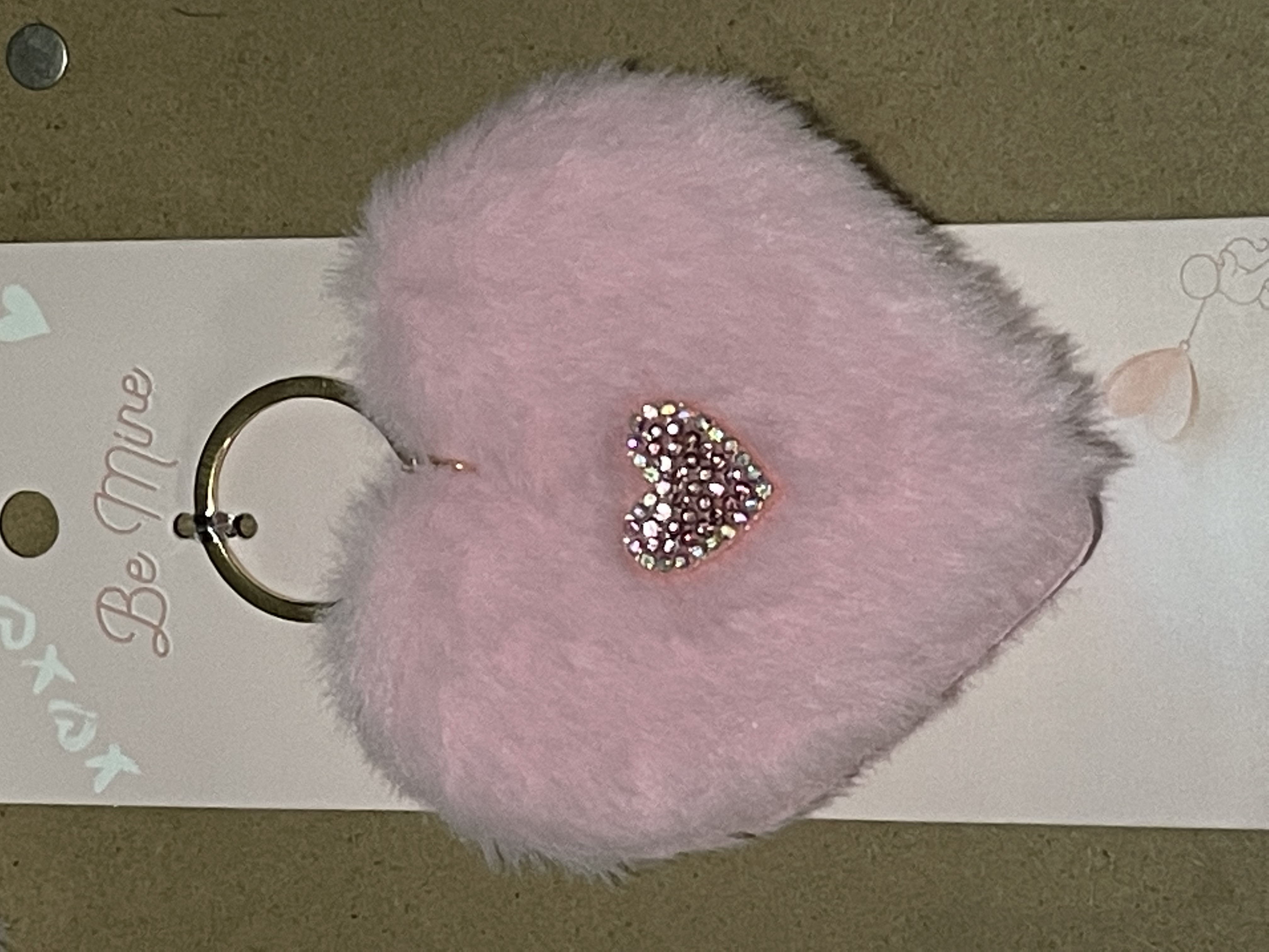 Heart-Shaped Plush Keychain