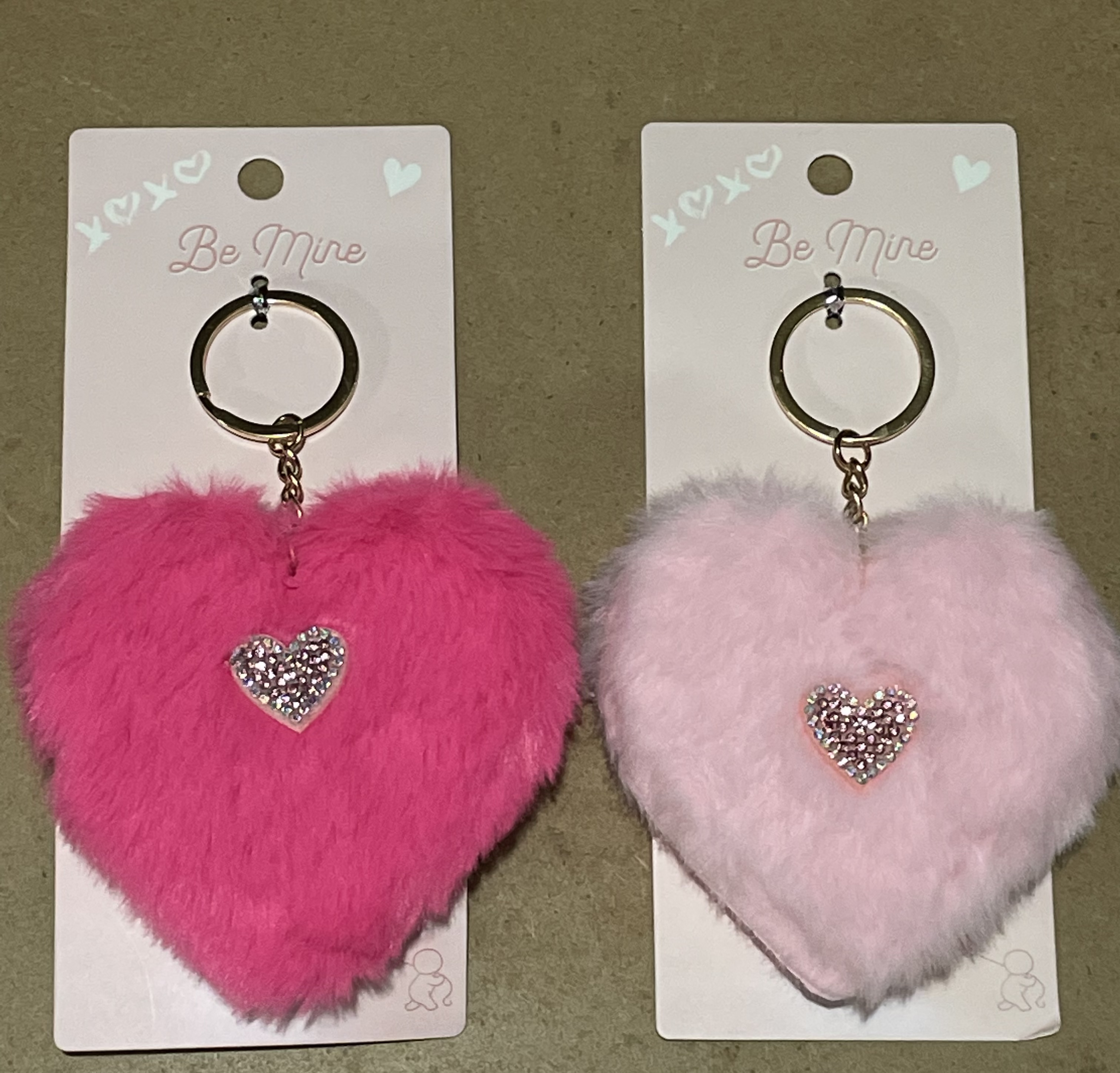 Heart-Shaped Plush Keychain