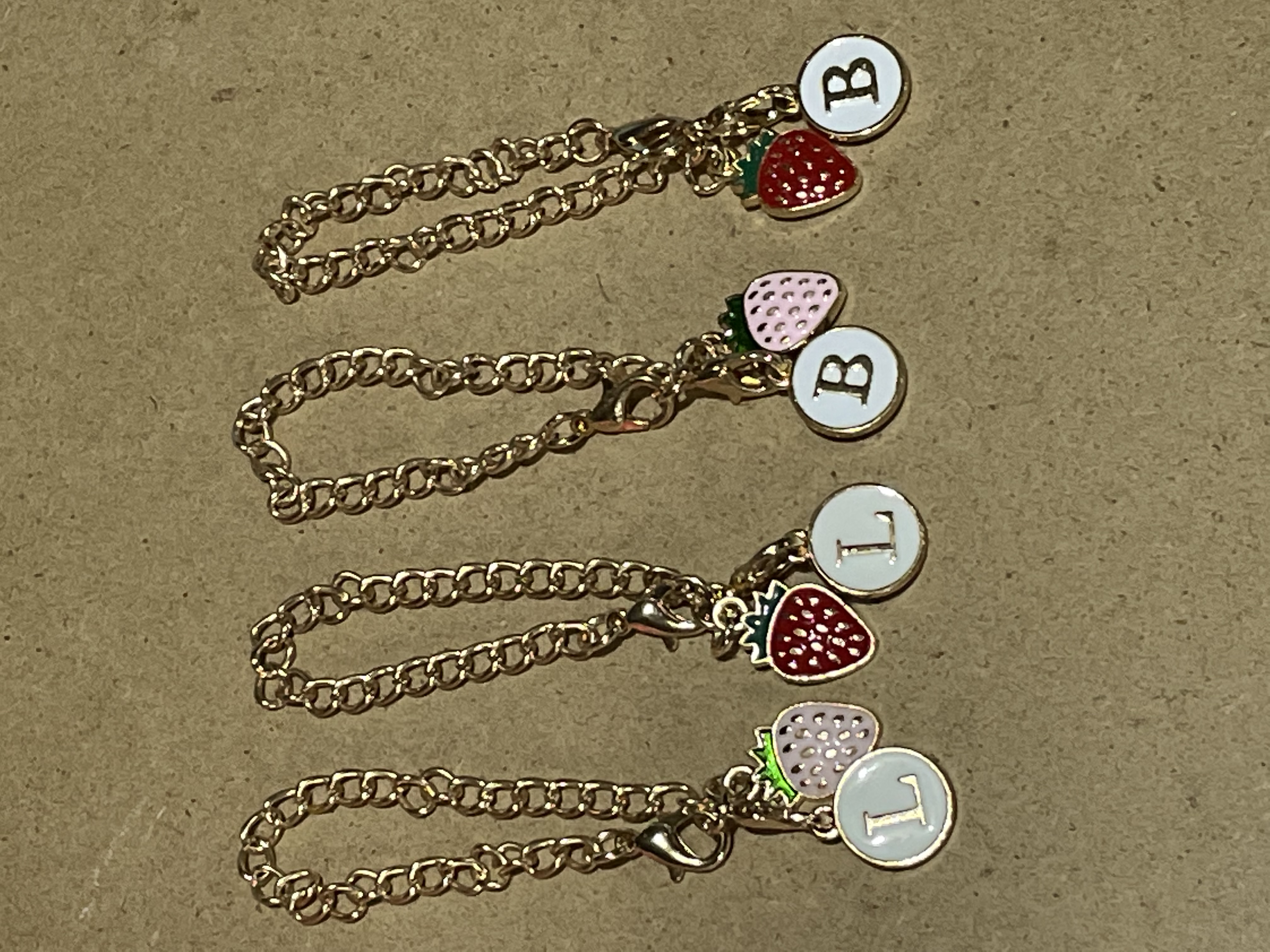 Strawberry Initial Charm Stanley Cup Chain Adornments