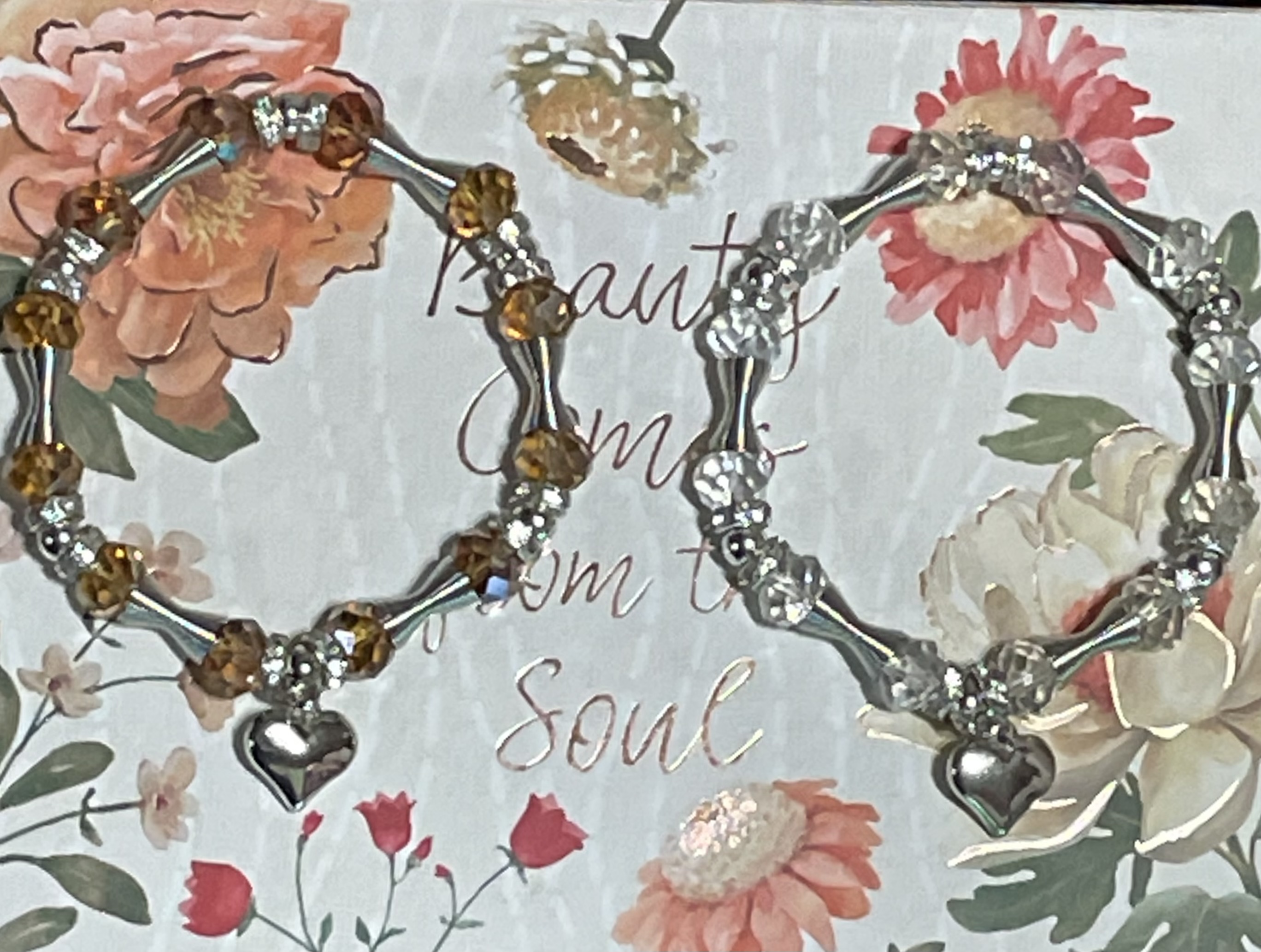 Handcrafted Beaded Bracelet w/mini heart