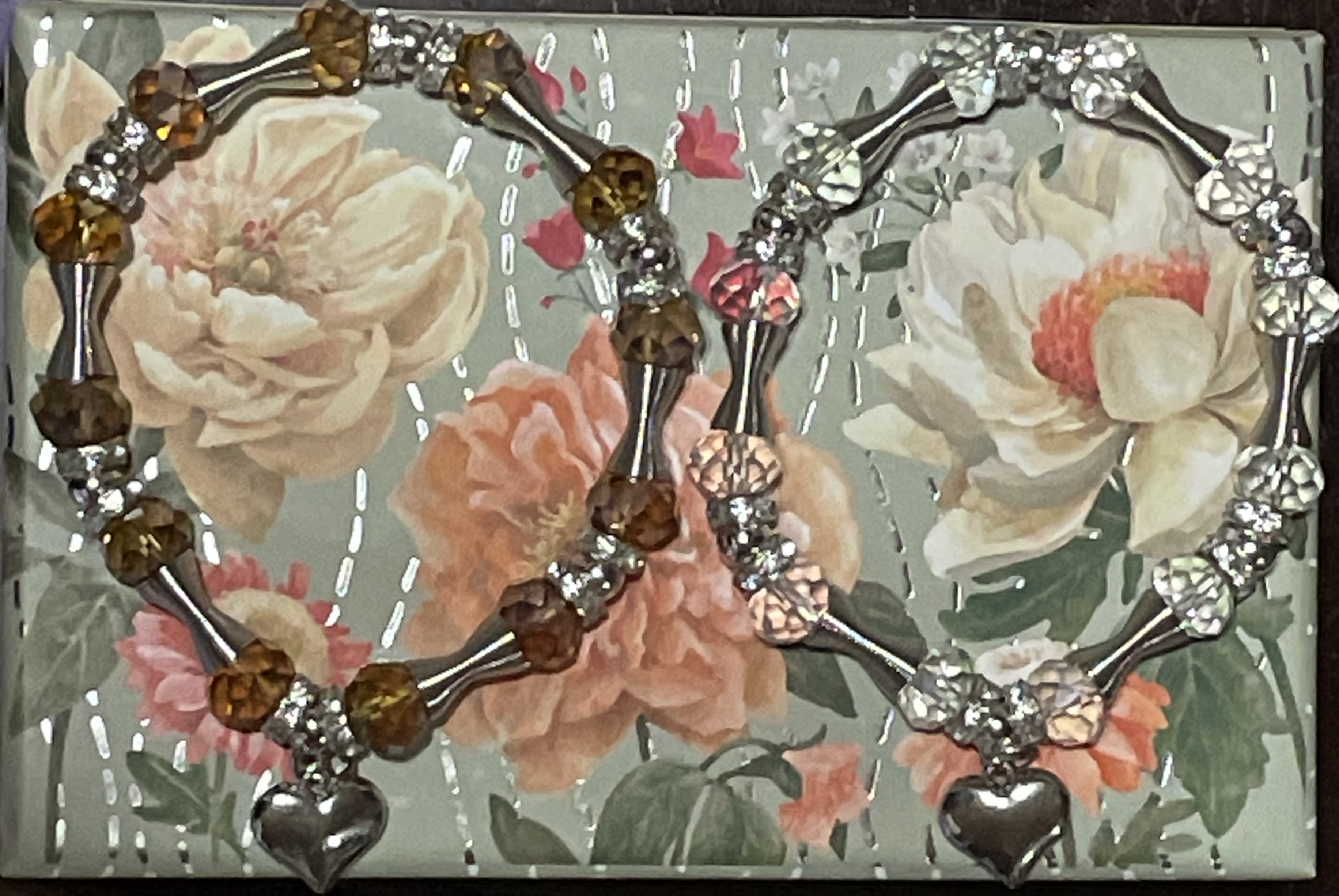 Handcrafted Beaded Bracelet w/mini heart