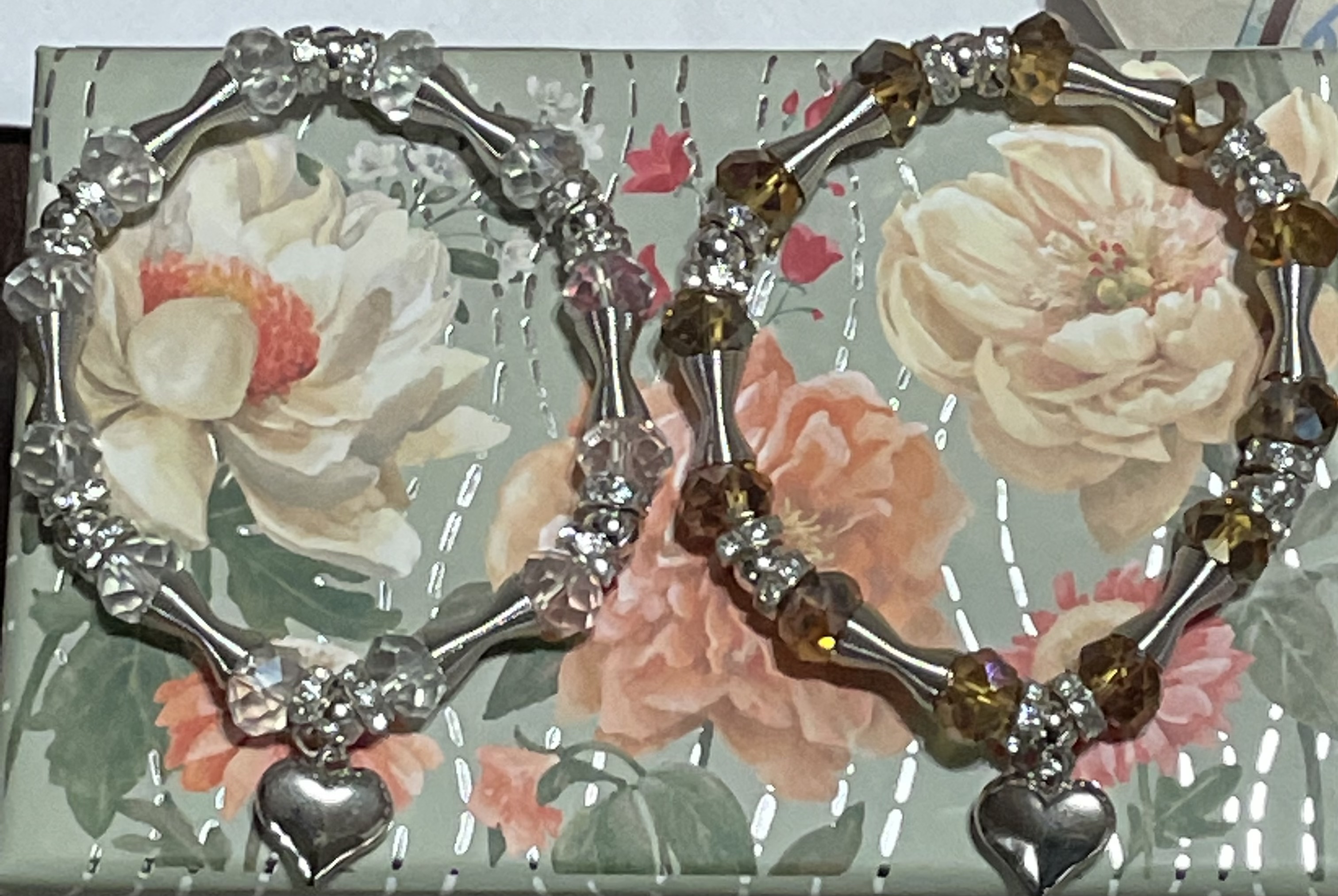 Handcrafted Beaded Bracelet w/mini heart