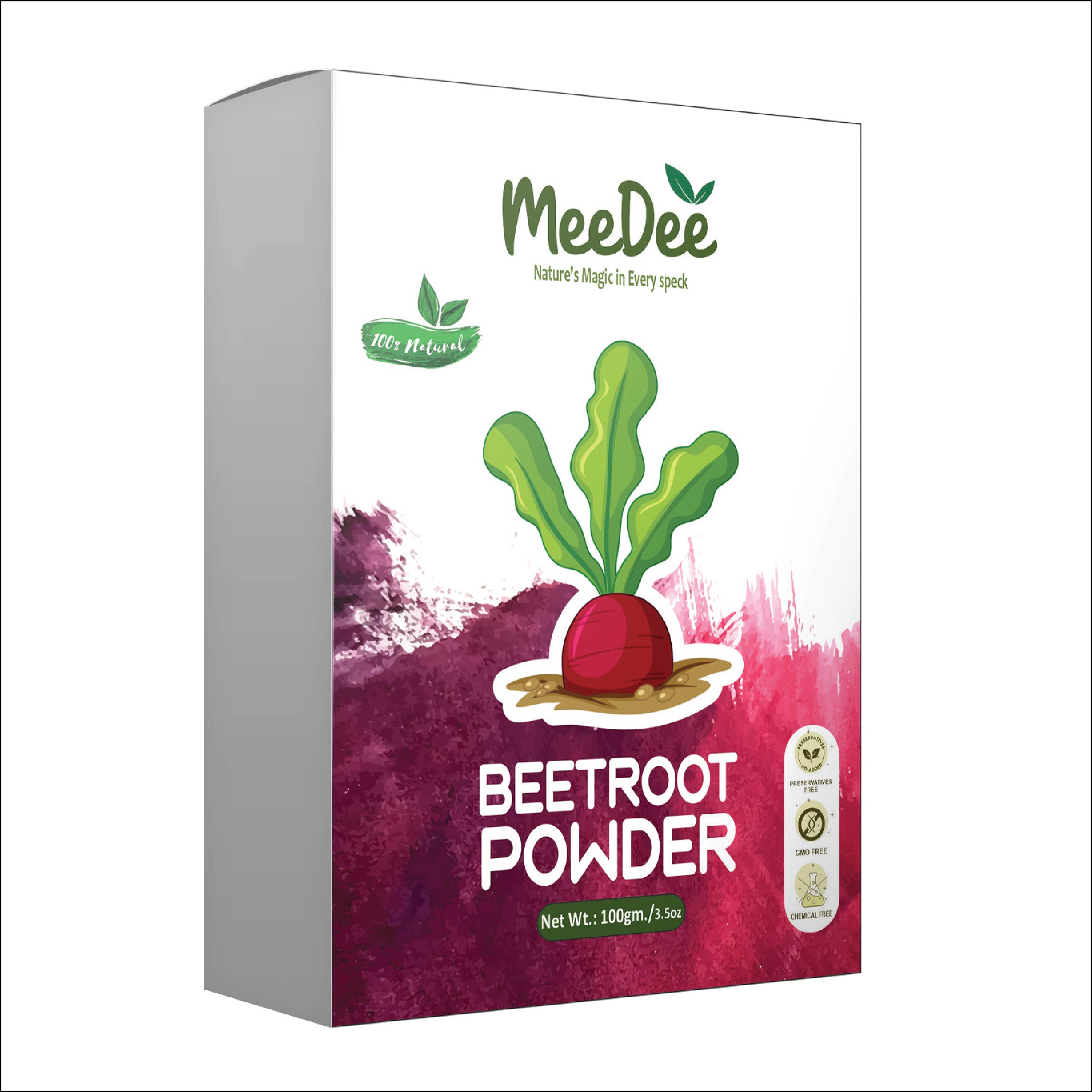 MeeDee 100% Natural Beetroot Powder For Skin Whitening Face, Skin & Hair Care  (100 g)